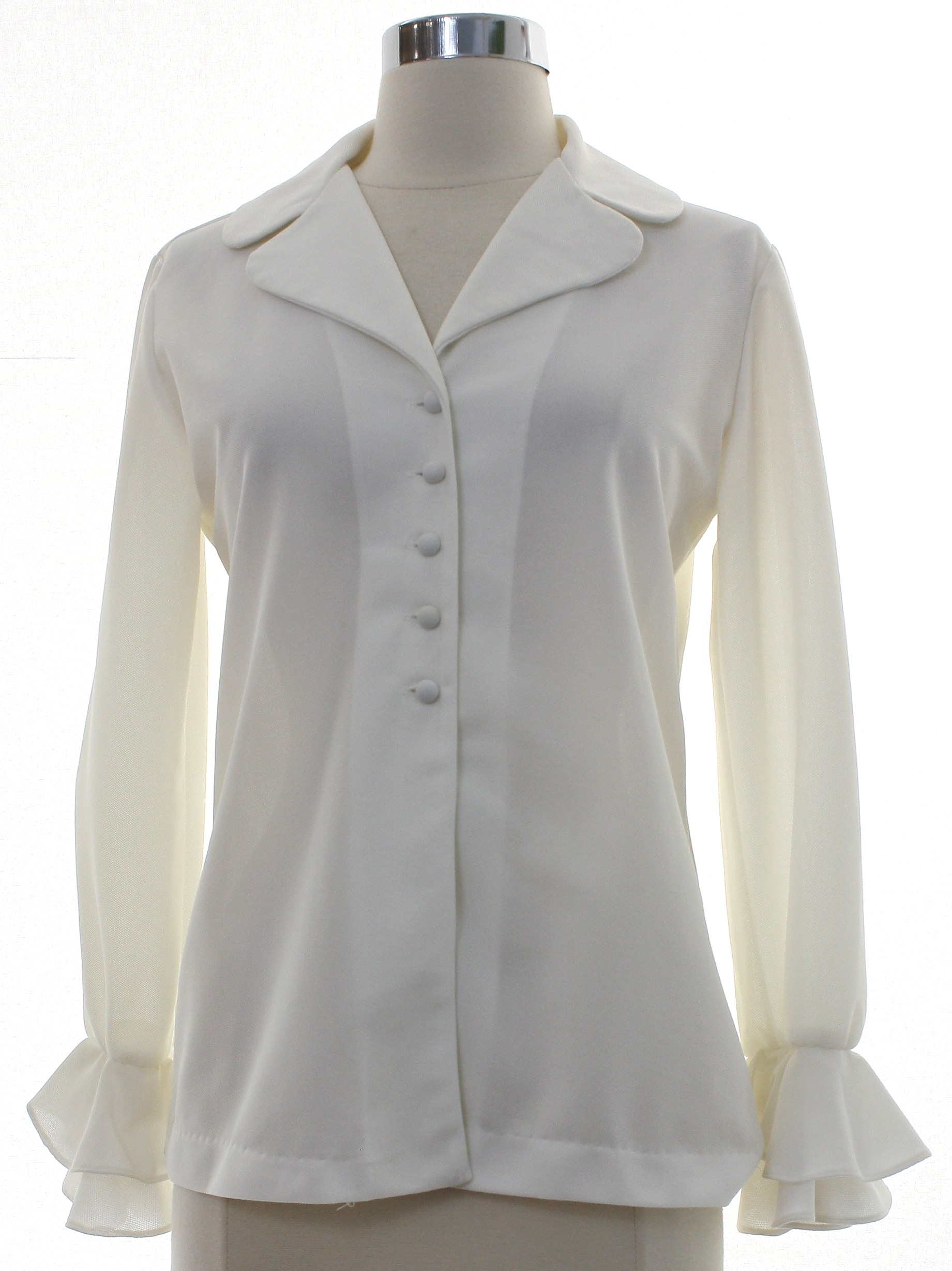 1970's Retro Knit Shirt: 70s -Koret of California- Womens white ...