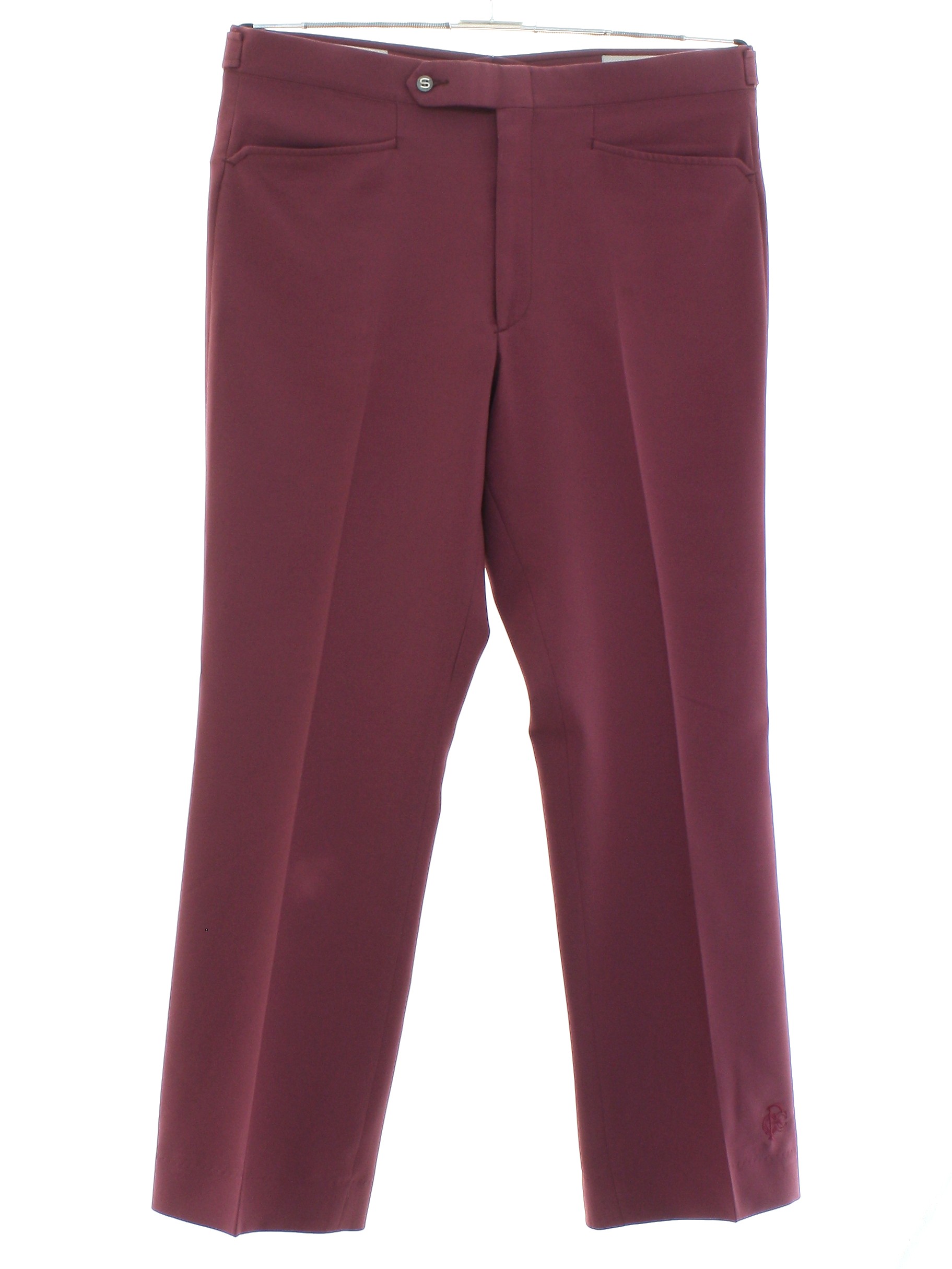 Seventies Vintage Pants: 70s -Sansabelt- Mens violet red solid colored ...