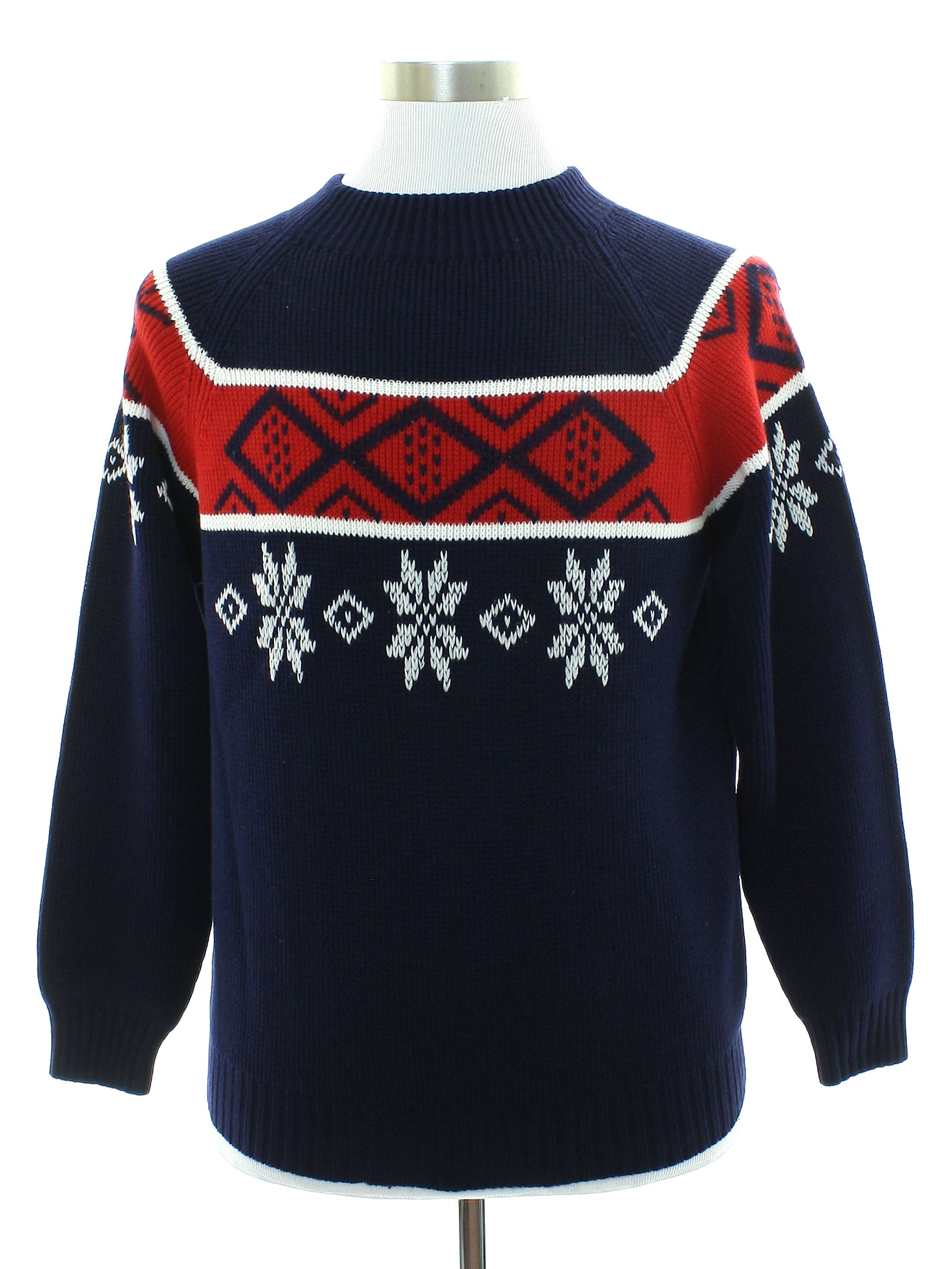 1970's Vintage JC Penney Sweater: 70s -JC Penney- Mens navy blue ...