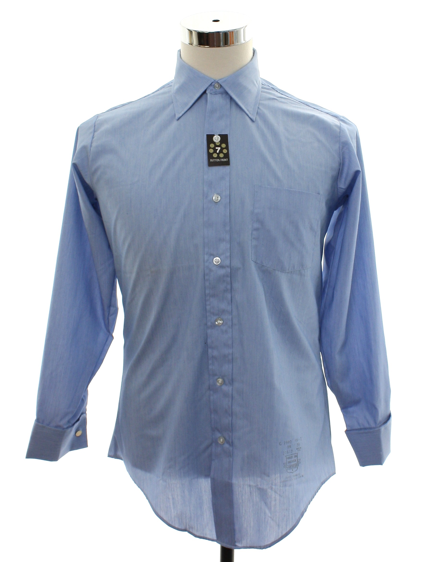 Sixties Vintage Shirt: 60s -Golden Vee, Endura-Press- Mens heather ...