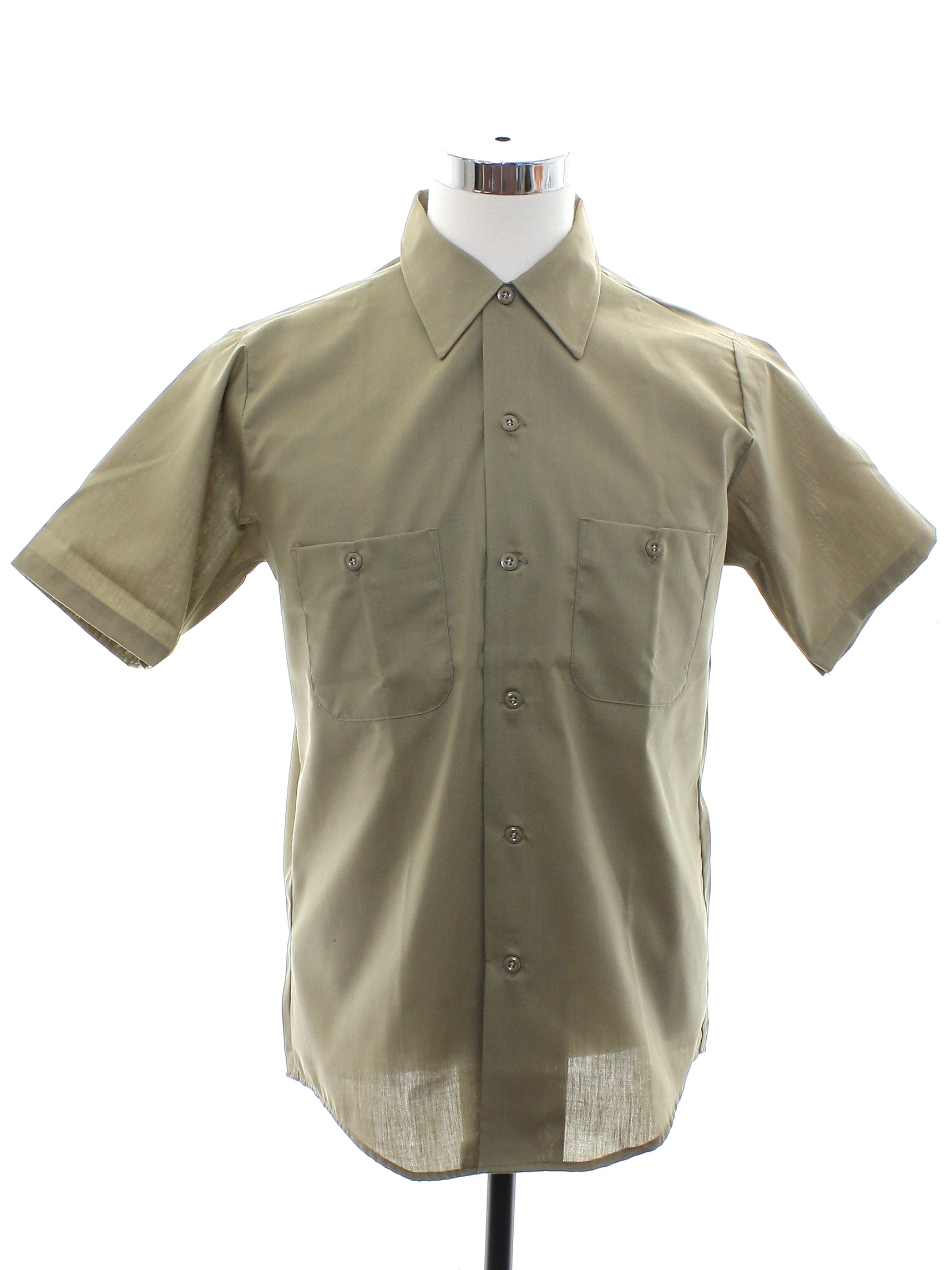 60s Retro Shirt: 60s -Washington Dee Cee- Mens khaki tan cotton acrylic ...