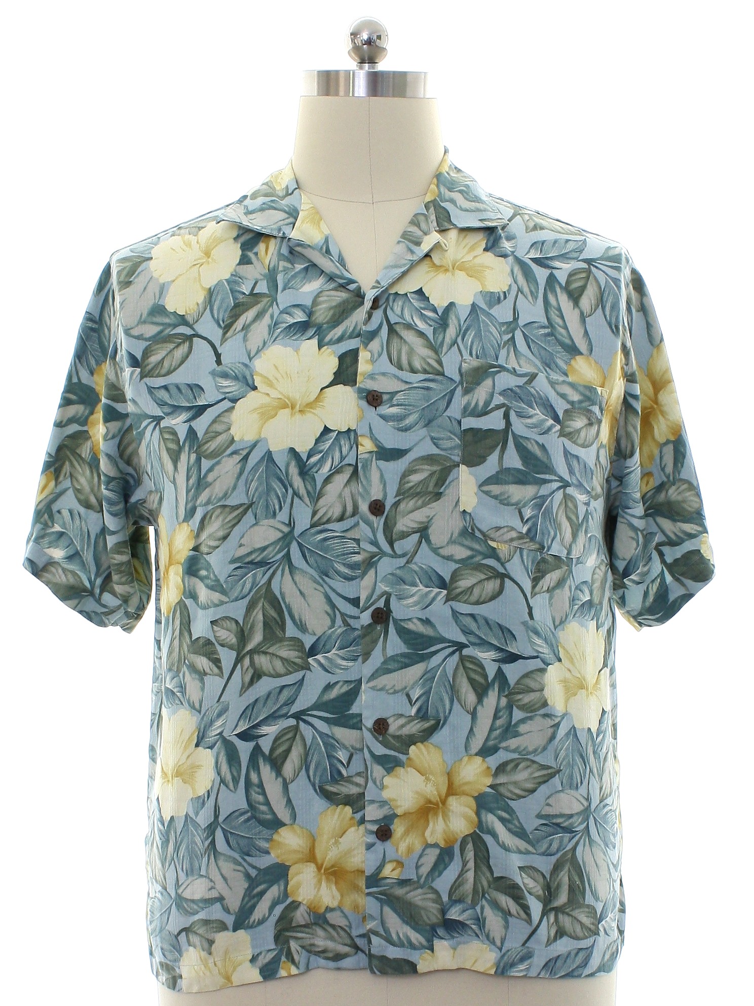 90's Tommy Bahama Silk Shirt Pineapple Print Hawaiian 