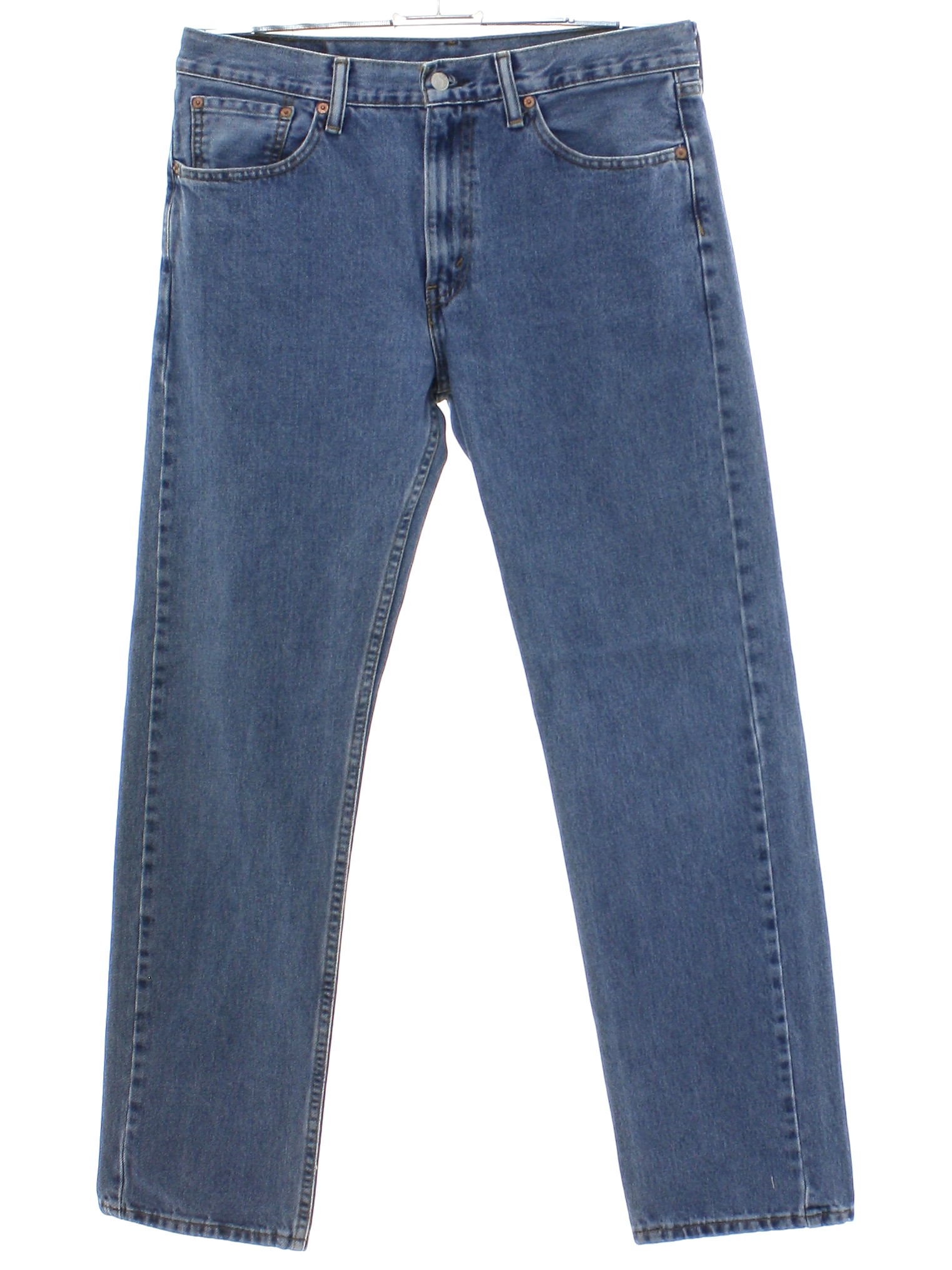 Pants: 90s -Levis 505- Mens medium blue background cotton denim with ...