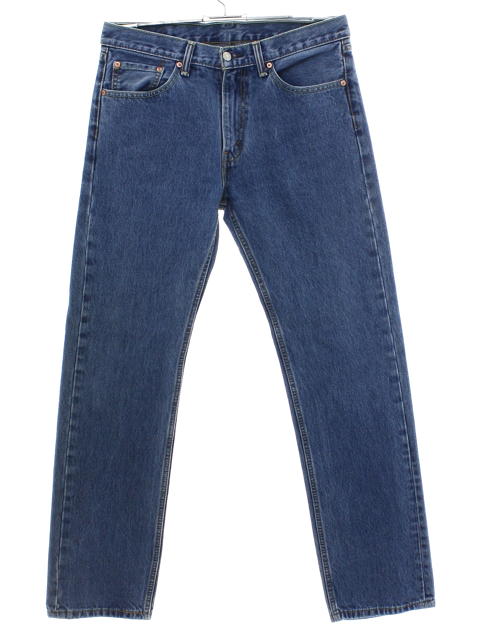 Pants: 90s -Levis 505s- Mens medium blue background cotton denim with ...