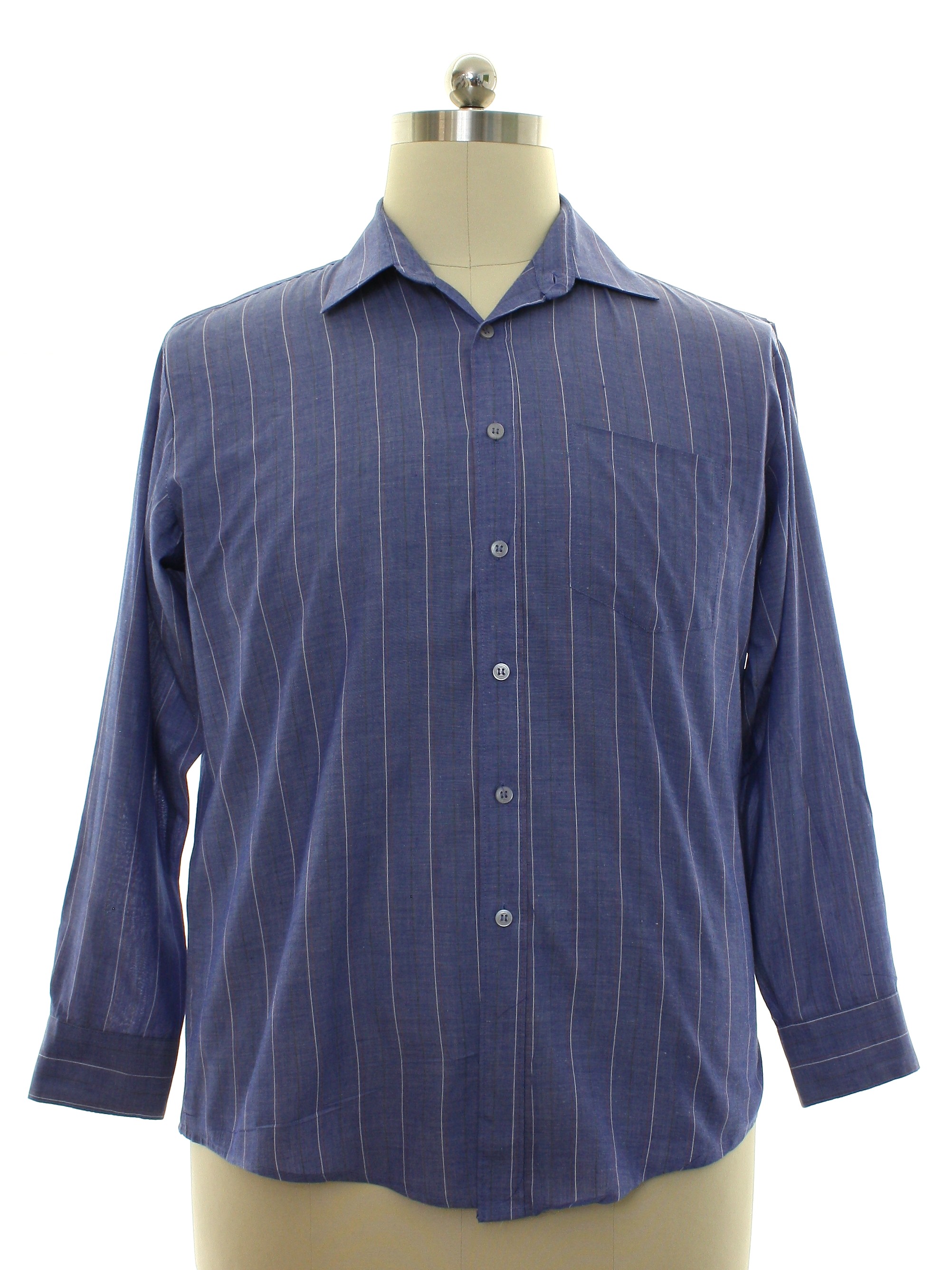 1990's Retro Shirt: 90s or Newer -Pontresina- Mens dusty blue ...