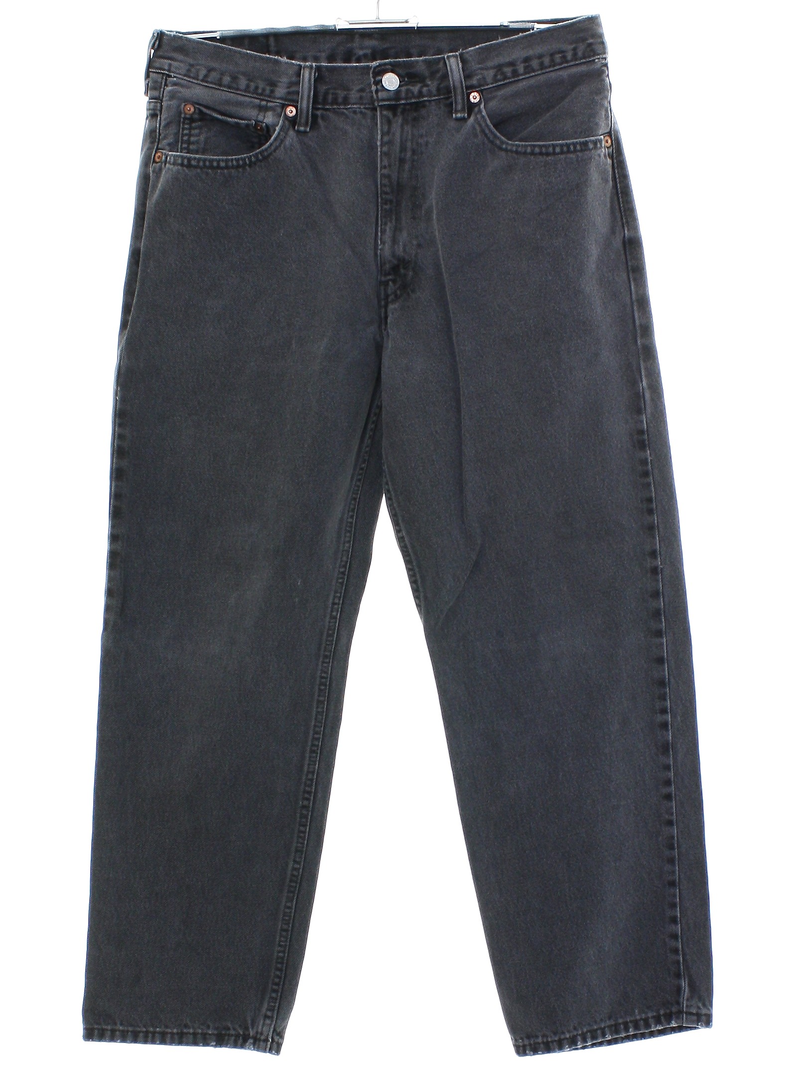 Pants: 90s -Levis 550- Mens faded dark gray cotton denim jeans pants ...