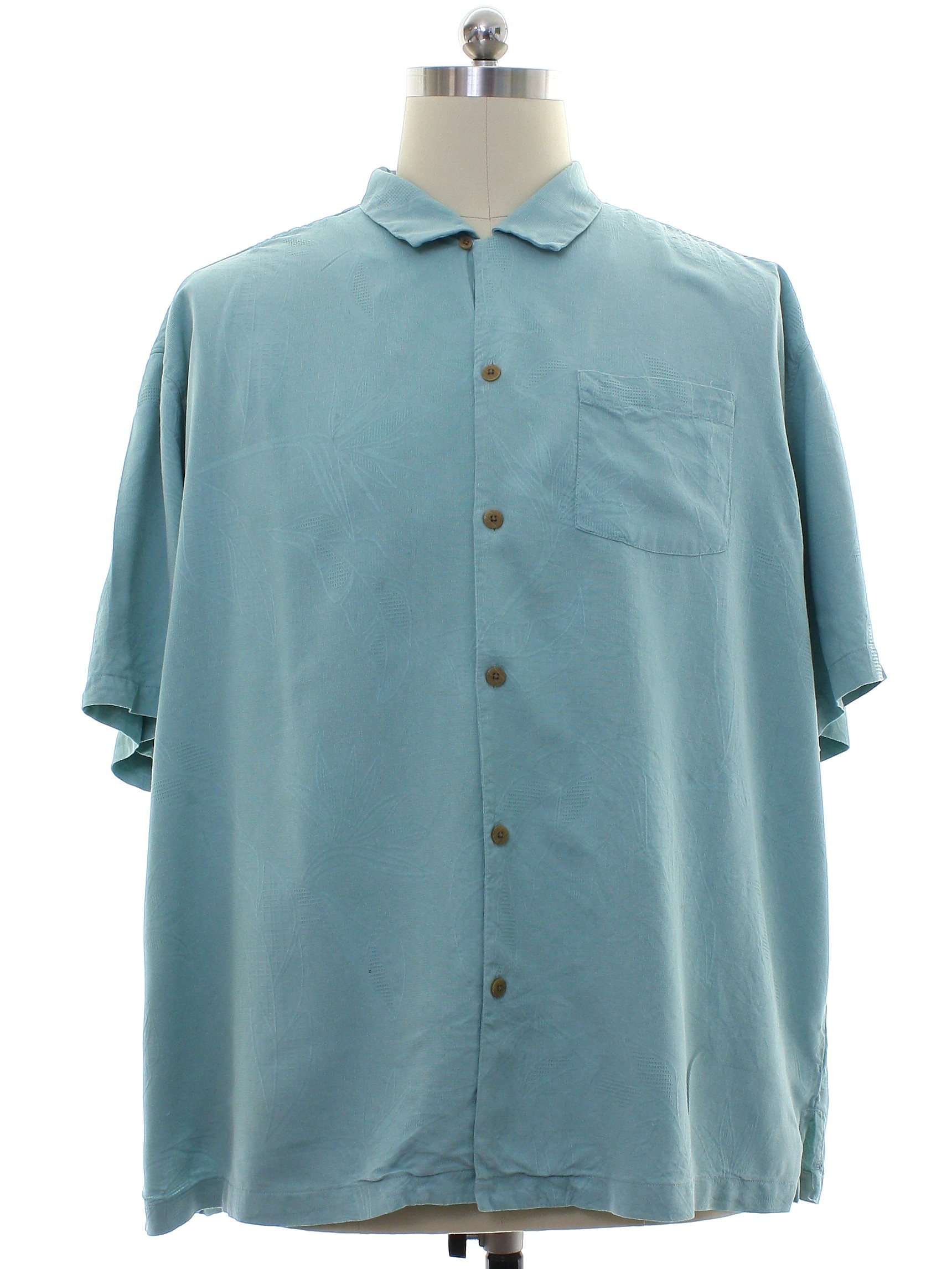 Shirt: 90s -Tommy Bahama- Mens Seafoam background silk short sleeve ...