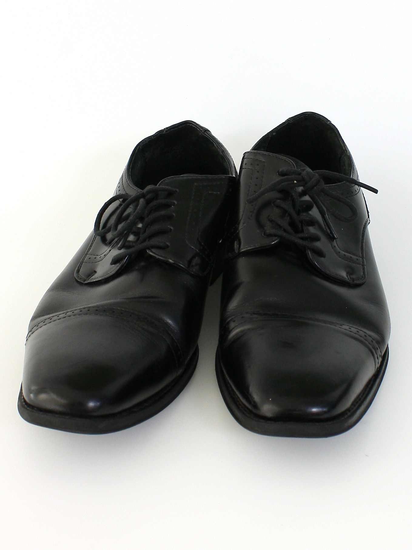 Vintage 1990's Shoes: 90s -Stacy Adams- mens black smooth leather ...