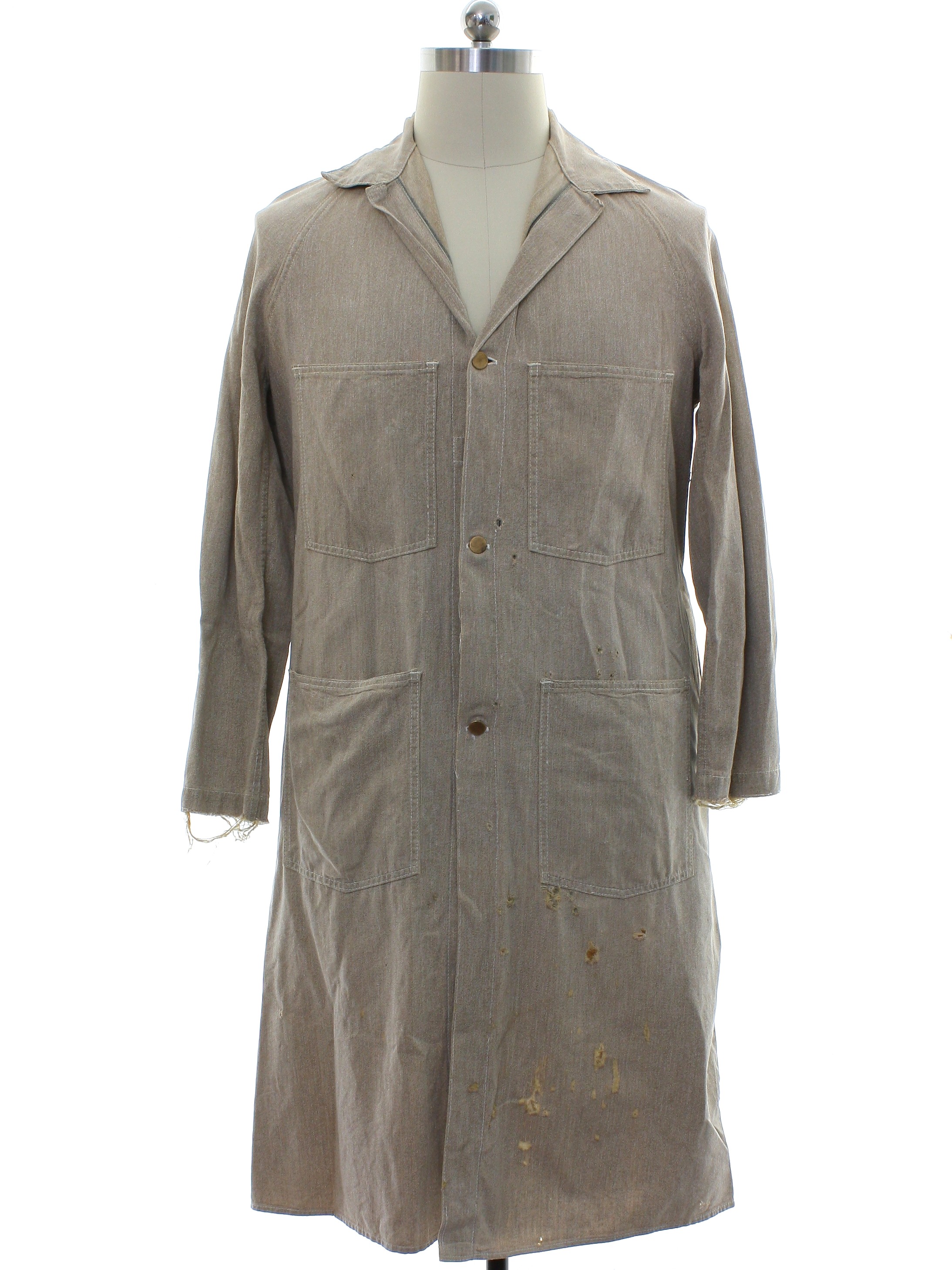 Vintage Fifties Jacket: 50s -No Label- Mens oatmeal cotton denim lab ...