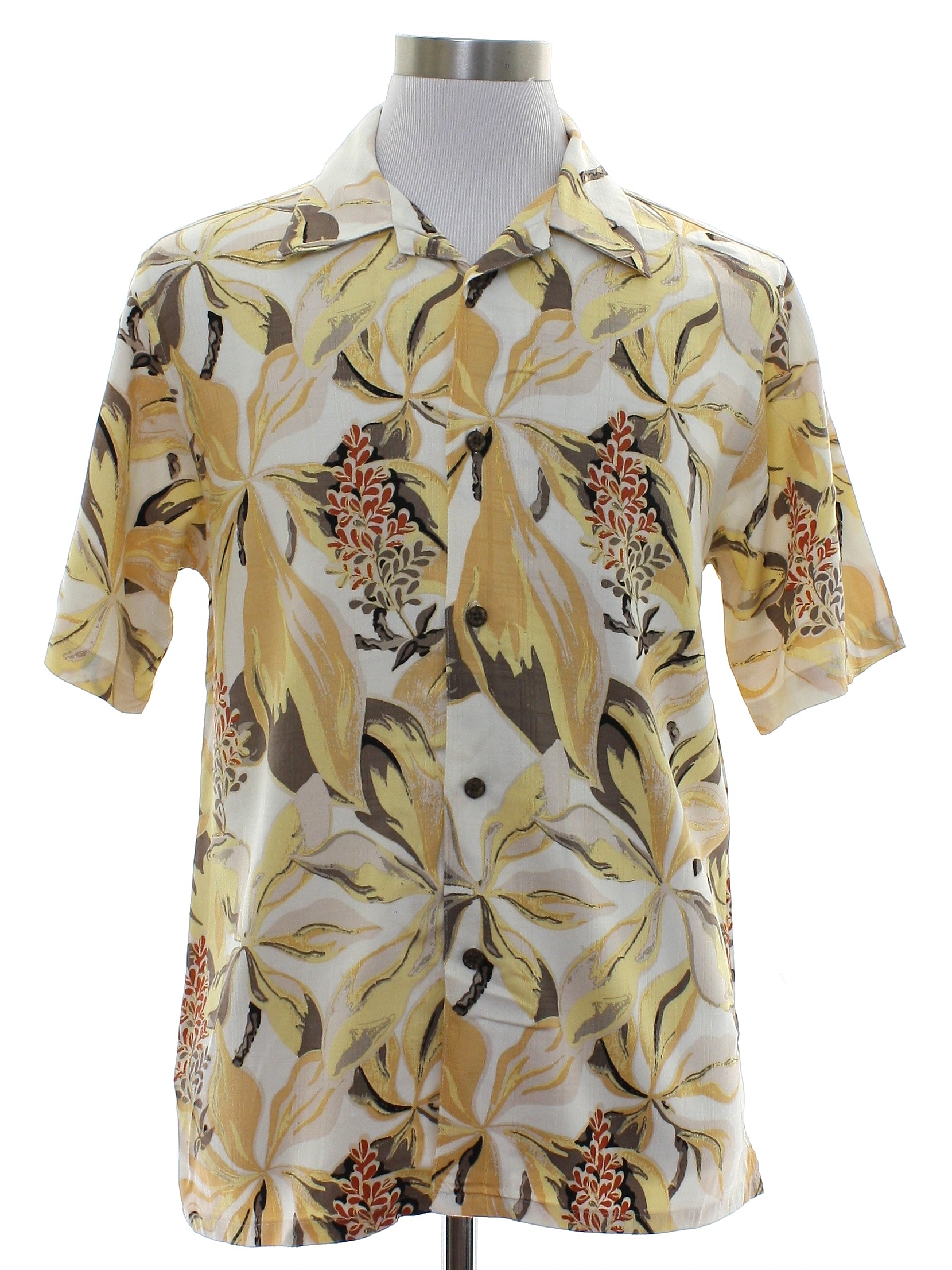 90s Retro Hawaiian Shirt: 90s -The Havanera Shirt Co.- Mens ivory ...