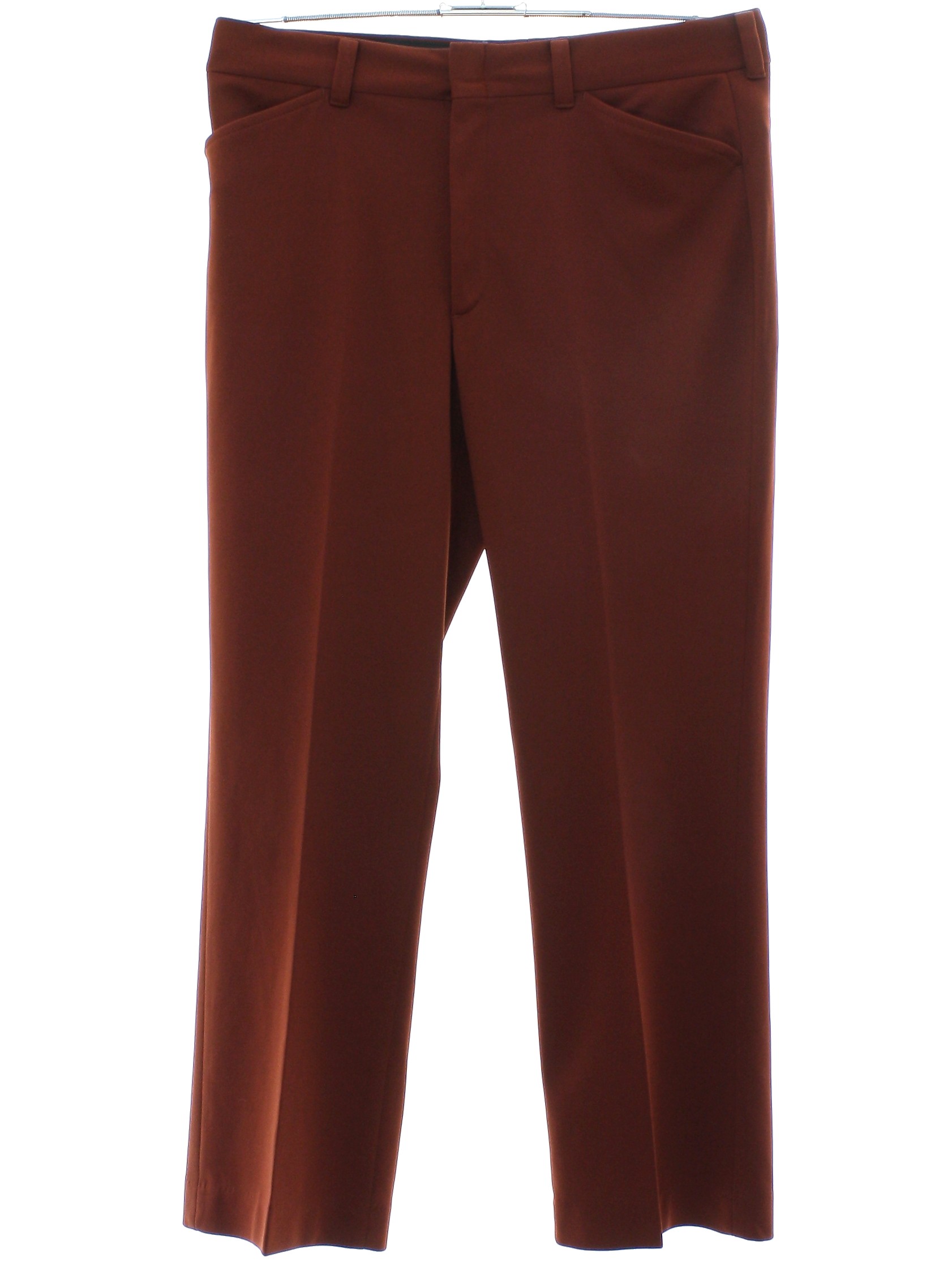 Retro Seventies Pants: 70s -Farah- Mens dark rust brown solid colored ...