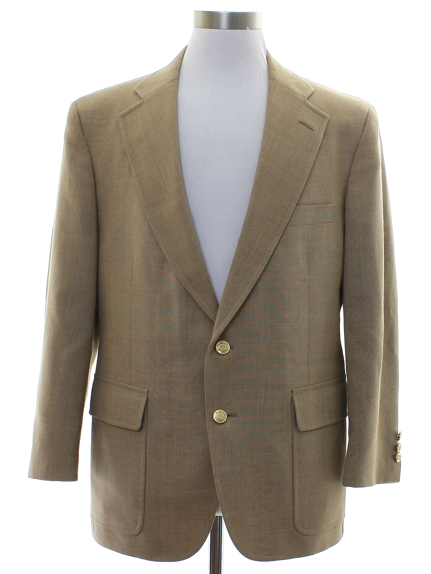 Vintage 1970's Jacket: Early 70s -Palm Beach- Mens hazy tan cotton ...