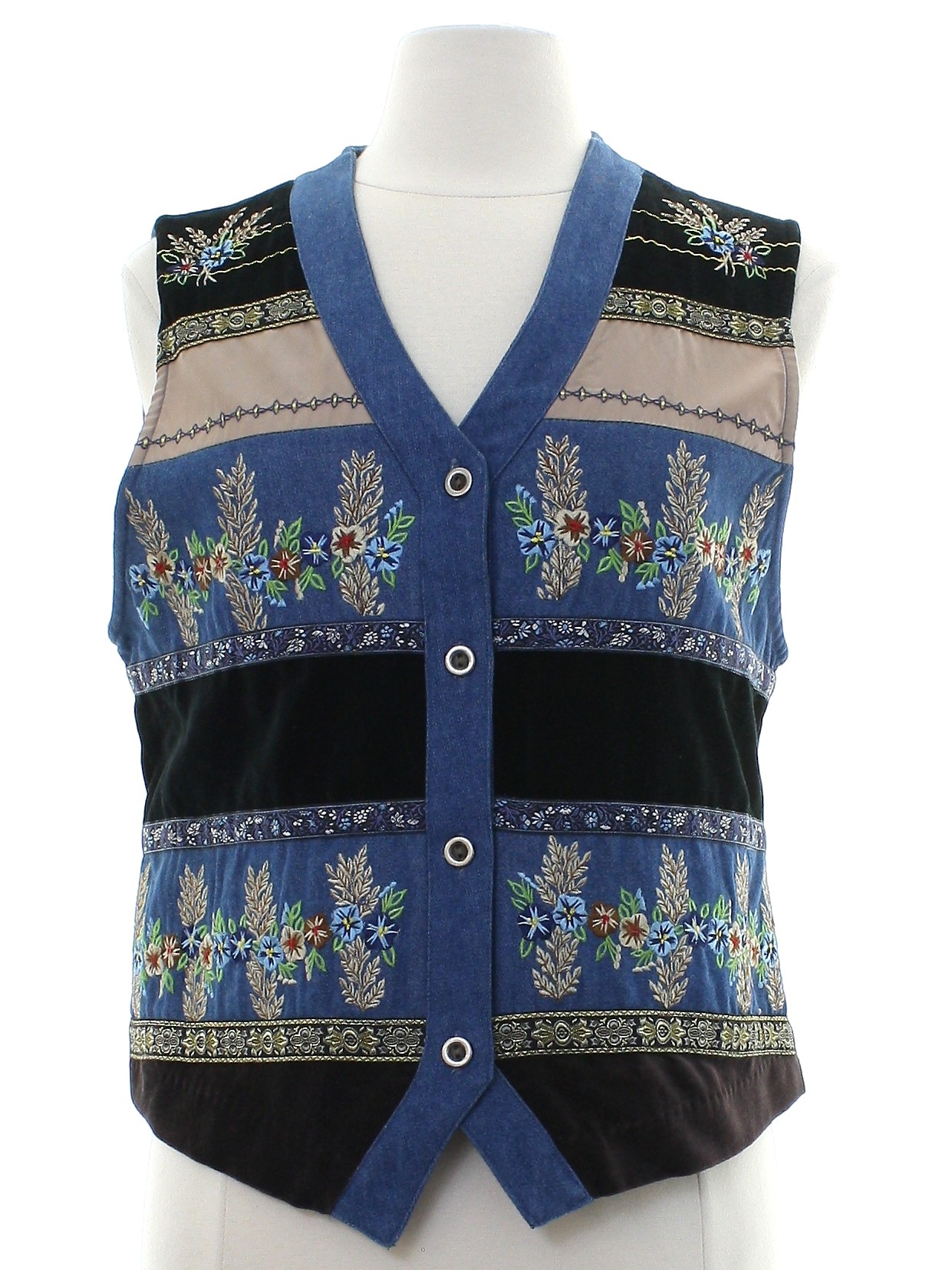 1990's Vest (Koret City Blues): 90s -Koret City Blues- Womens blue