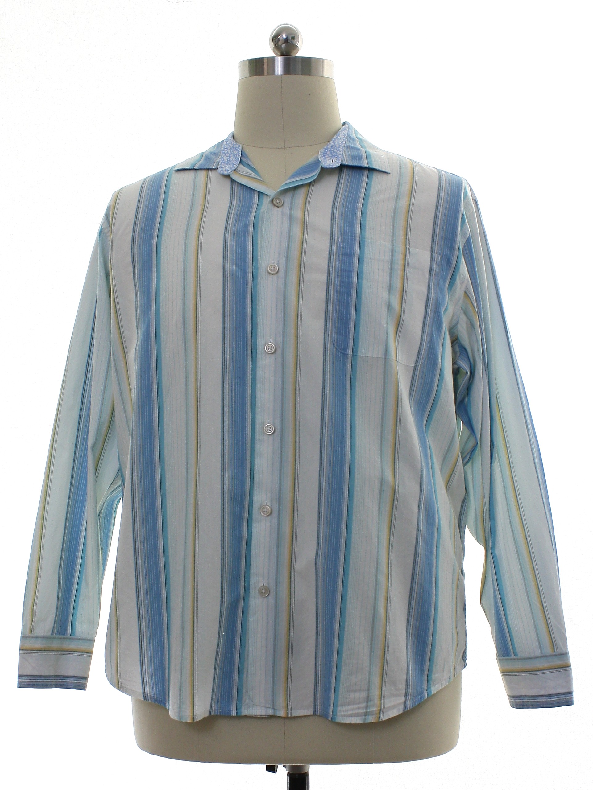 Shirt: 90s -Tommy Bahama- Mens powder blue background polyester cotton ...