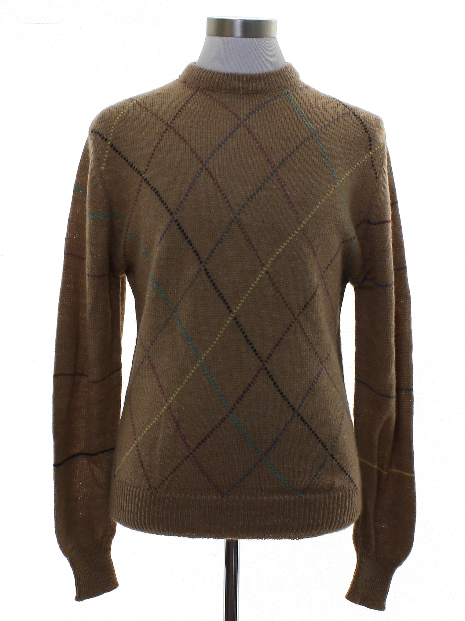 1980's Sweater (Arrow Blazer): 80s -Arrow Blazer- Mens light brown ...
