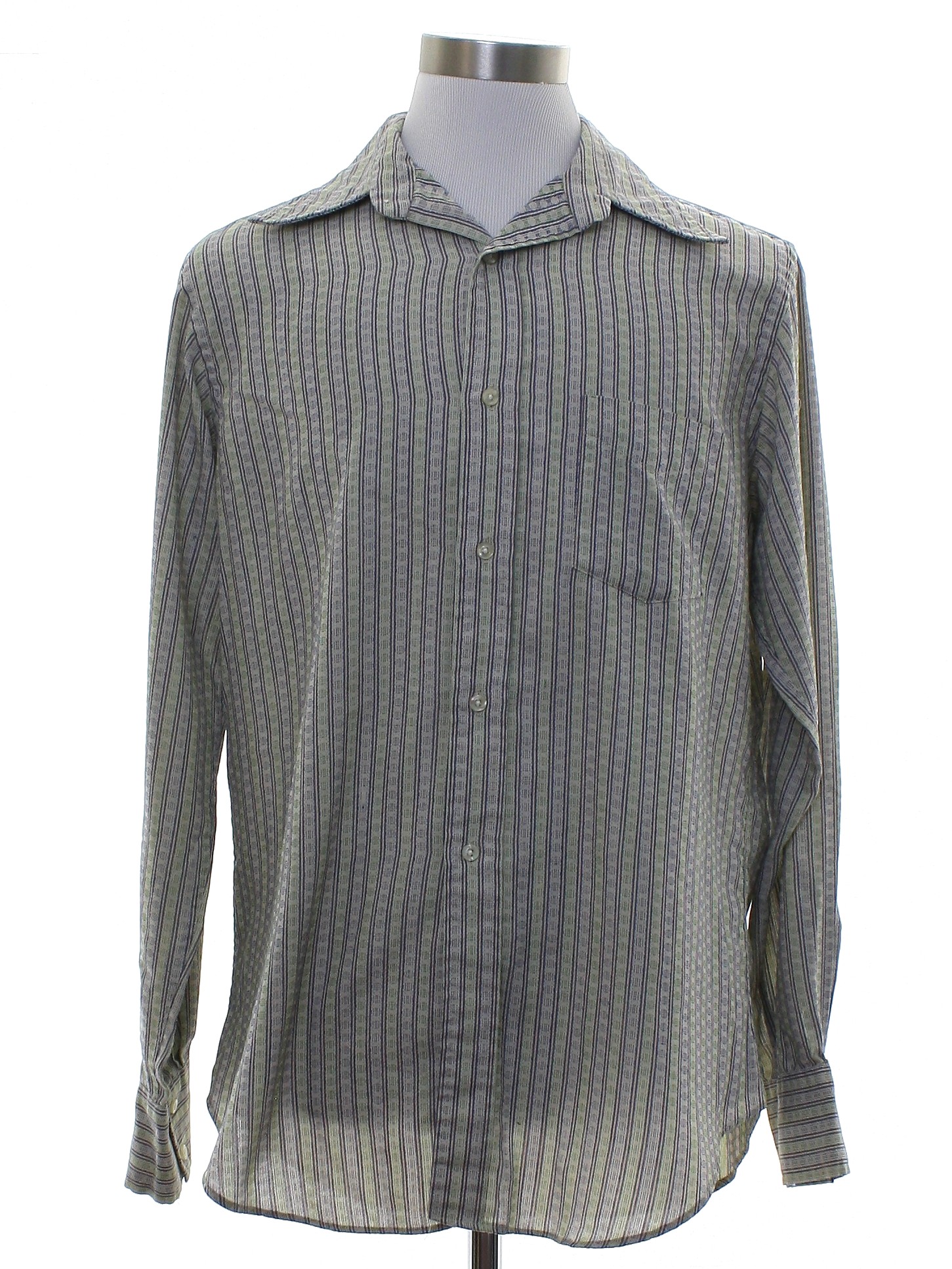 Vintage 1970's Shirt: 70s -Gant Shirtmakers- Mens pale grey background ...