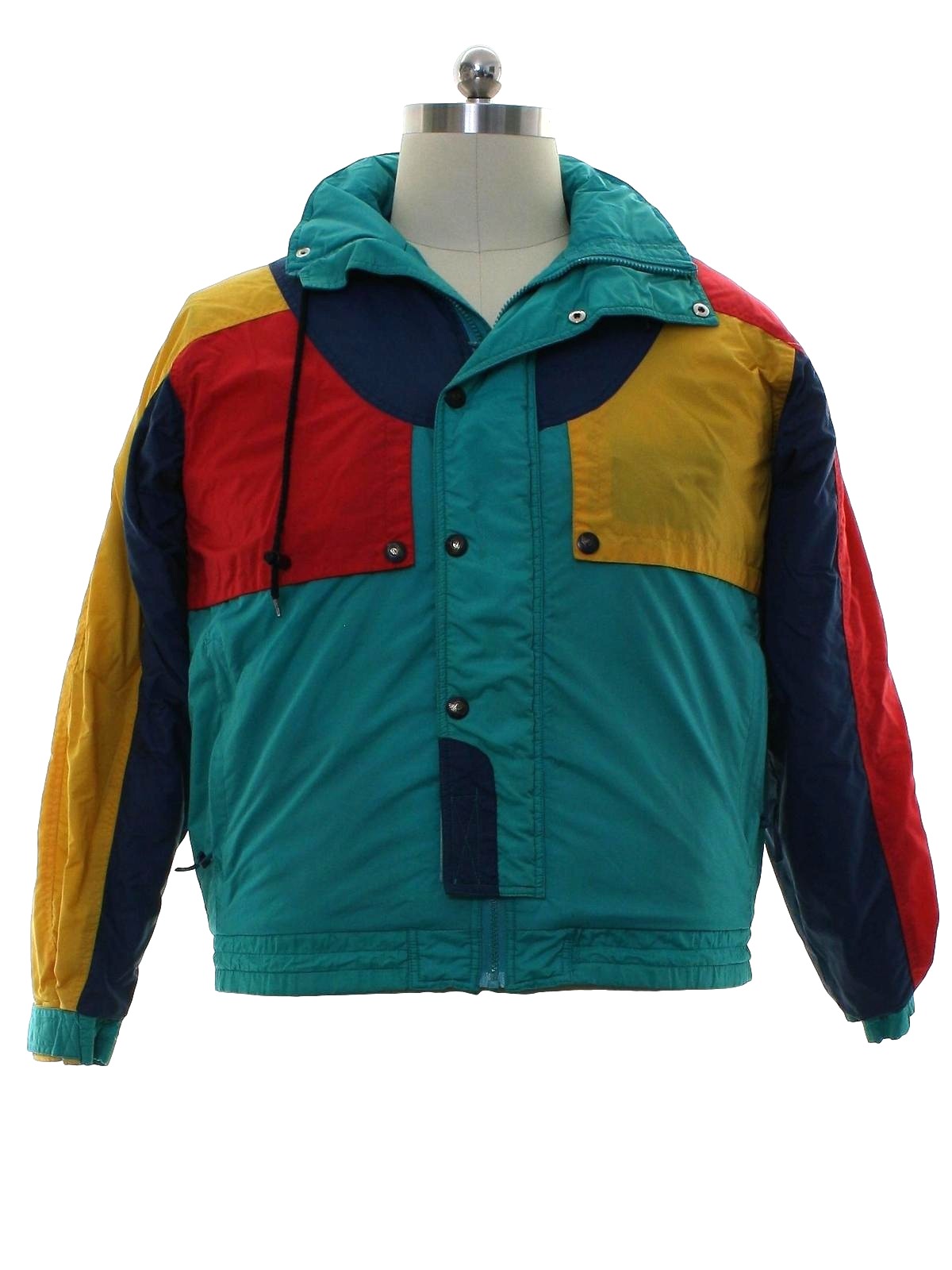 Vintage Sassoon 1980s Jacket: 80s -Sassoon- Mens tropical teal, red ...