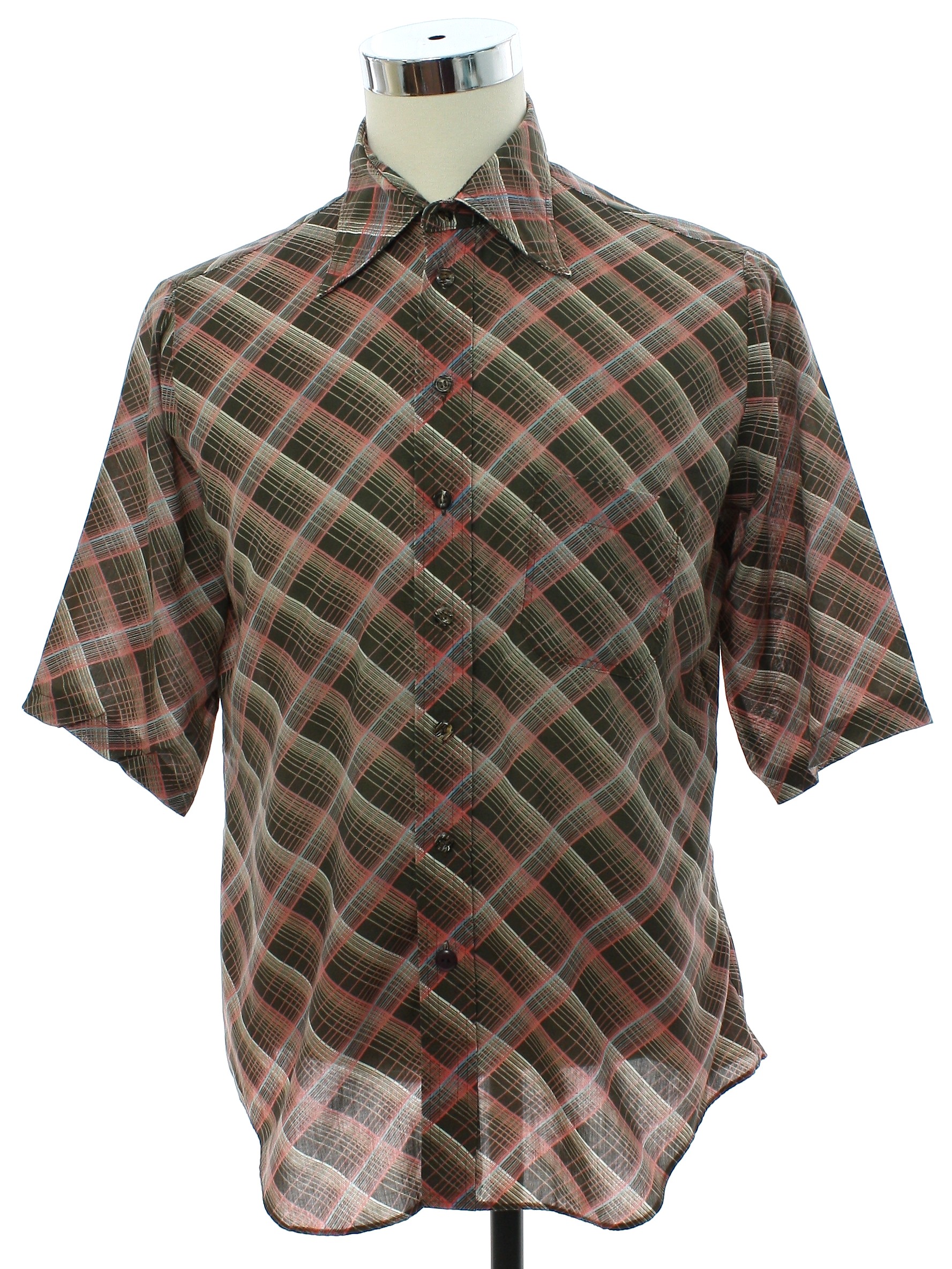 70s Retro Print Disco Shirt: 70s -Omni- Mens dark brown background ...