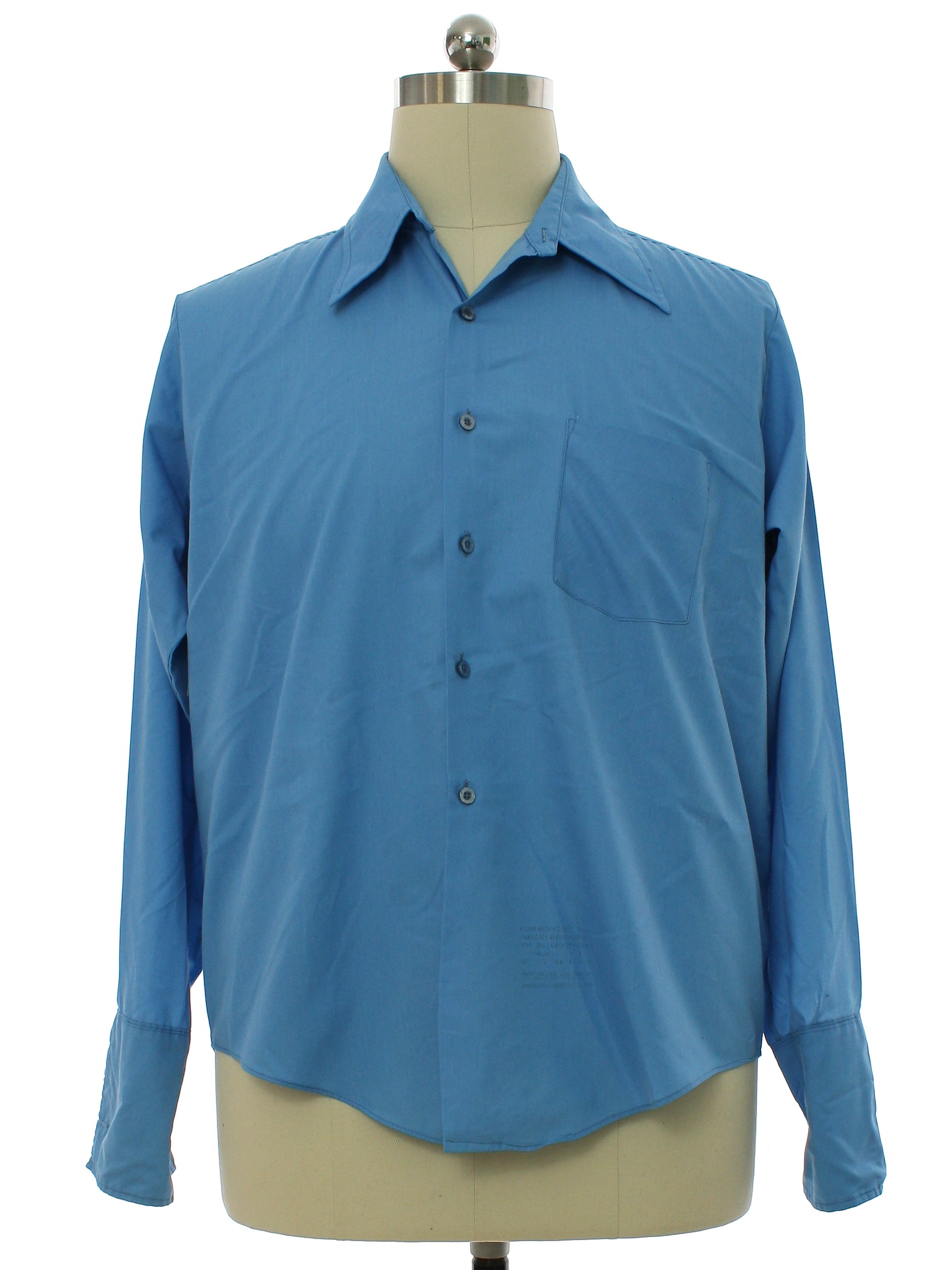 Vintage Van Heusen Seventies Shirt: Early 70s -Van Heusen- Mens sky ...