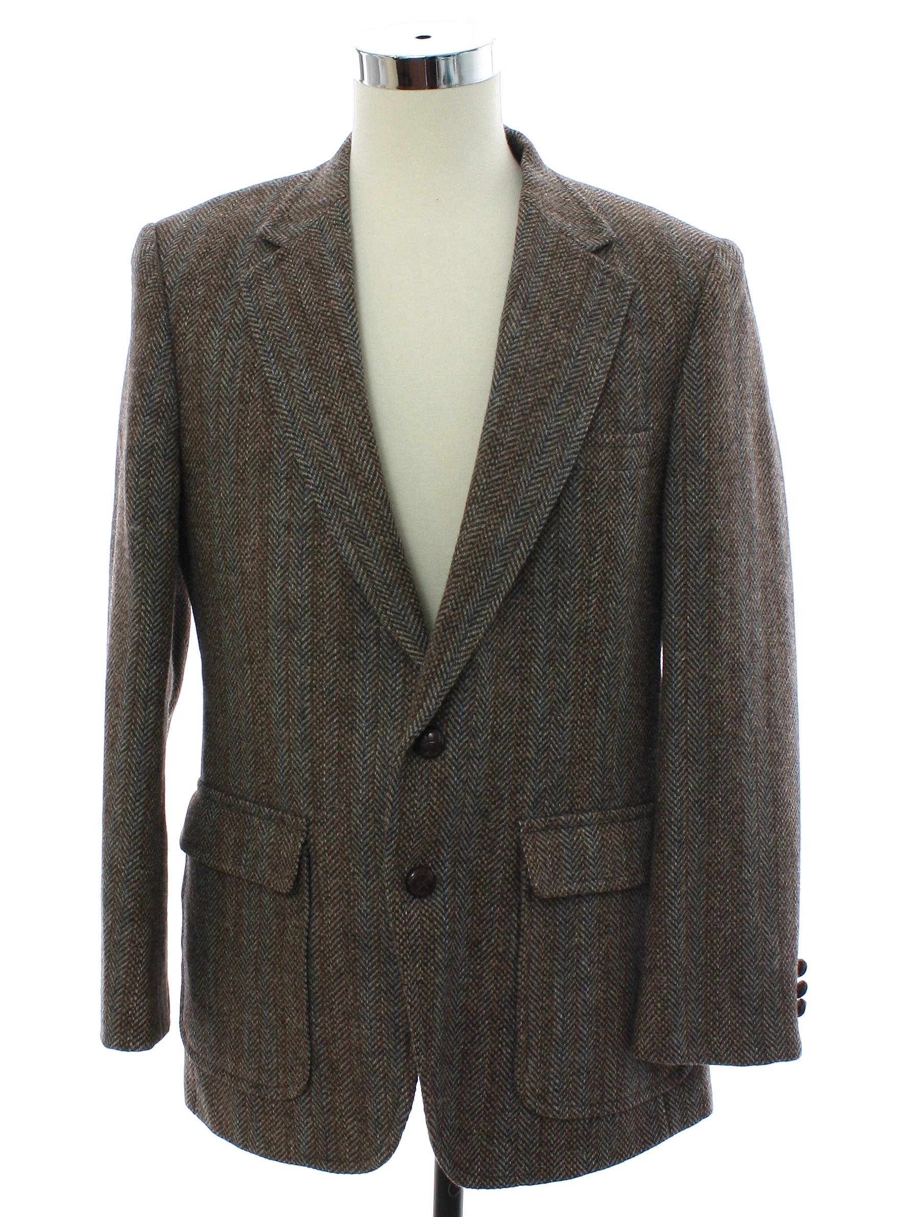 Vintage Woodmere Seventies Jacket: Late 70s -Woodmere- Mens brown multi ...
