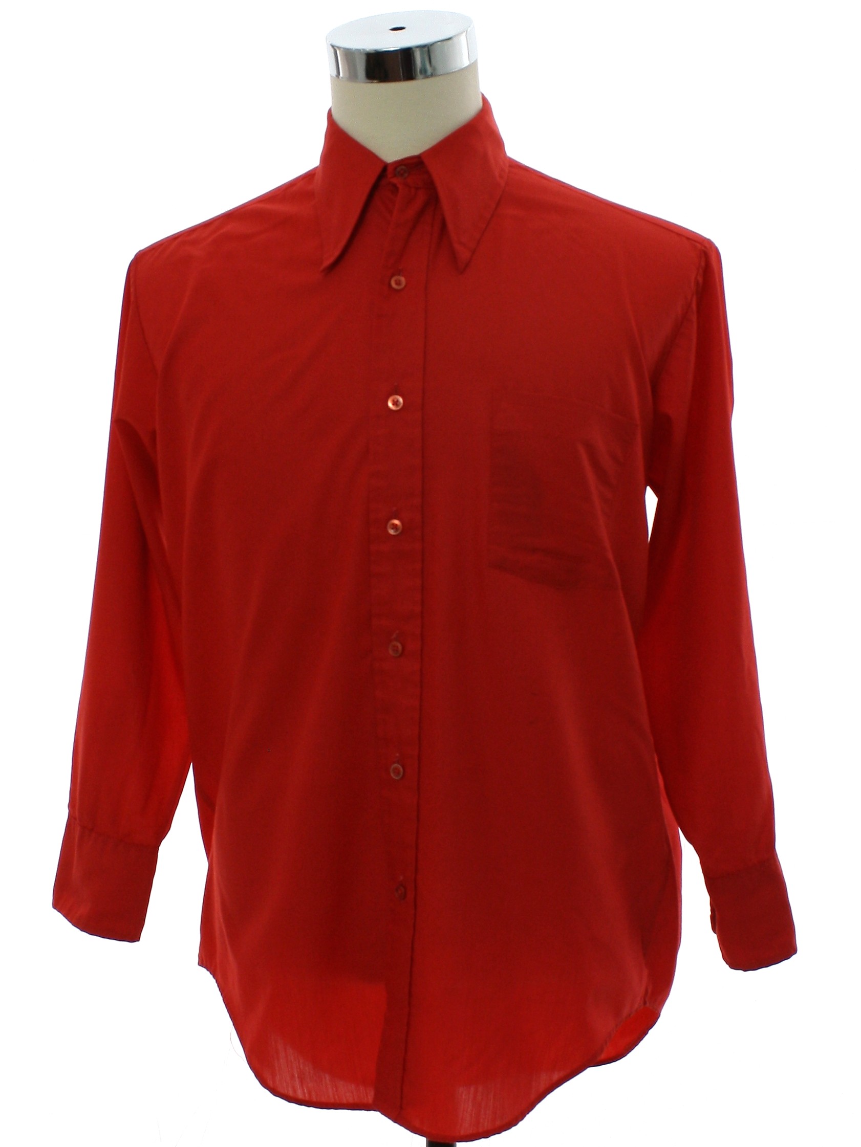 1970's Vintage Towncraft Shirt: 70s -Towncraft- Mens red polyester ...