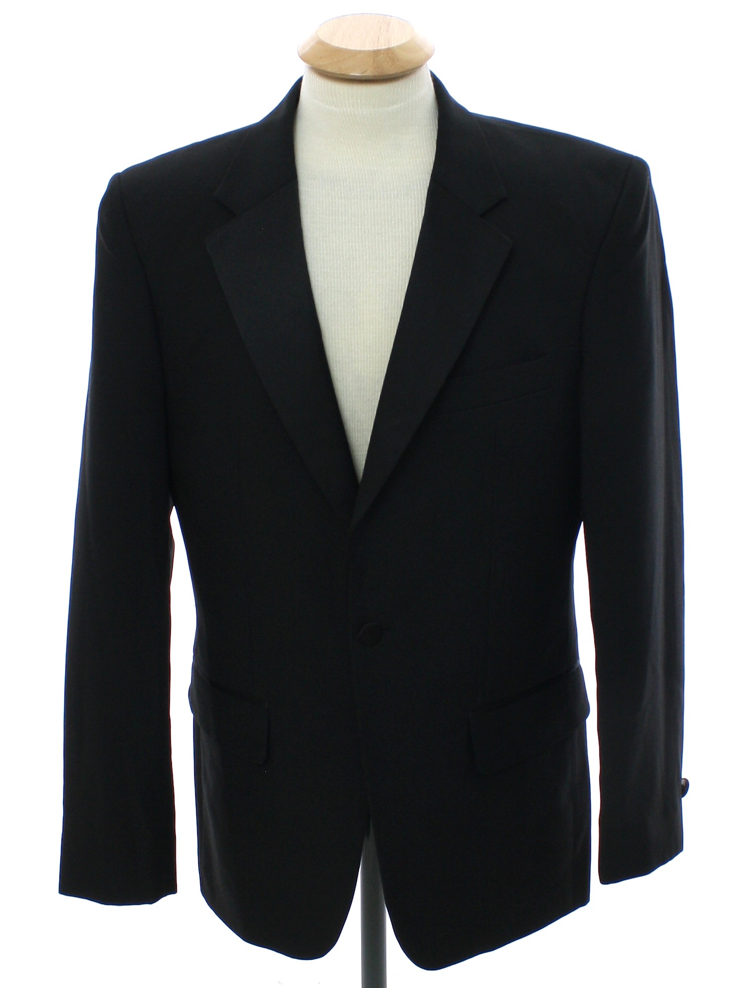 Eighties Vintage Jacket: 80s -Southeastern- Mens black polyester poplin ...