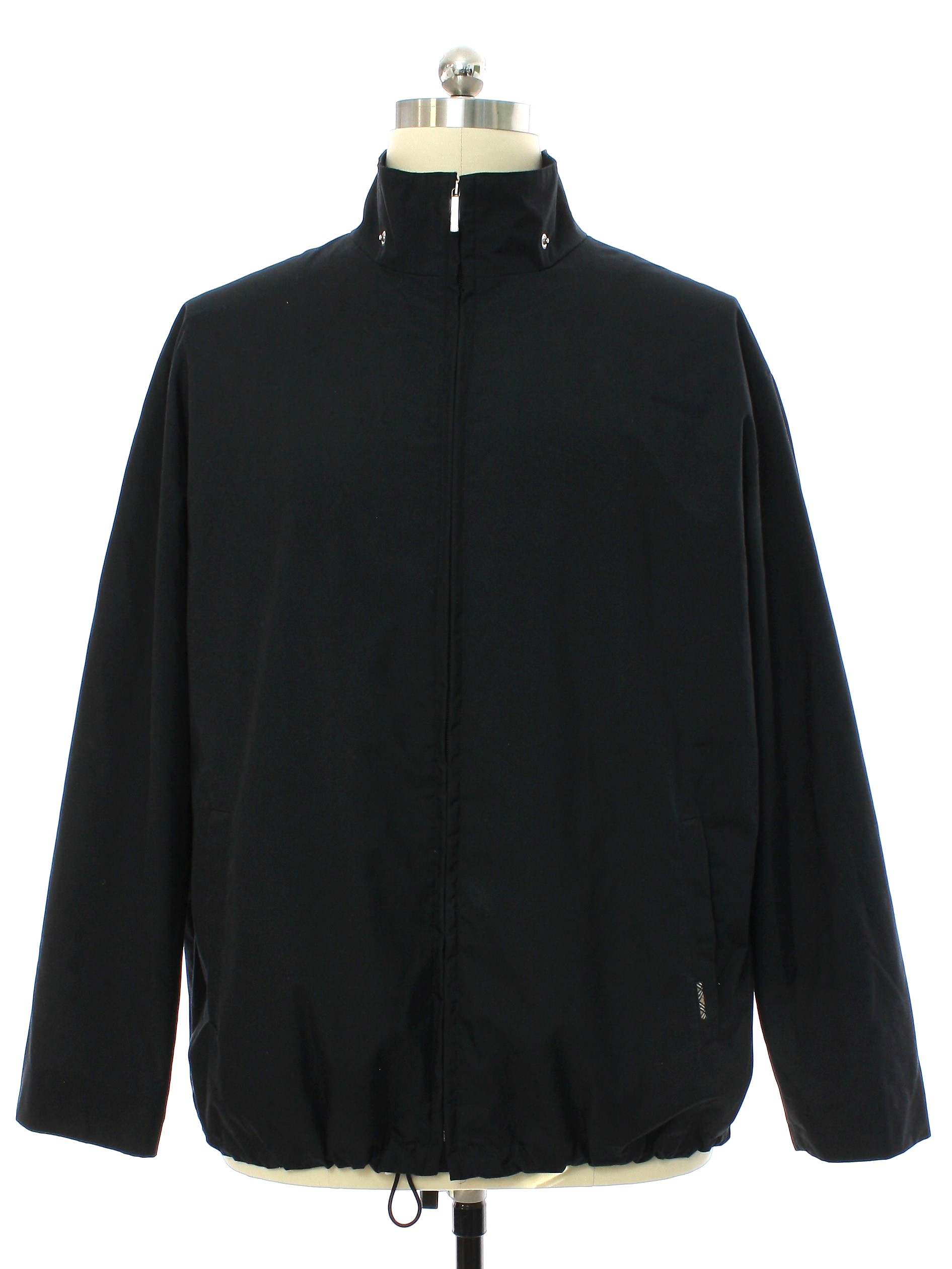 Jacket: 90s -Burberry London- Mens black superfine poplin raincoat ...
