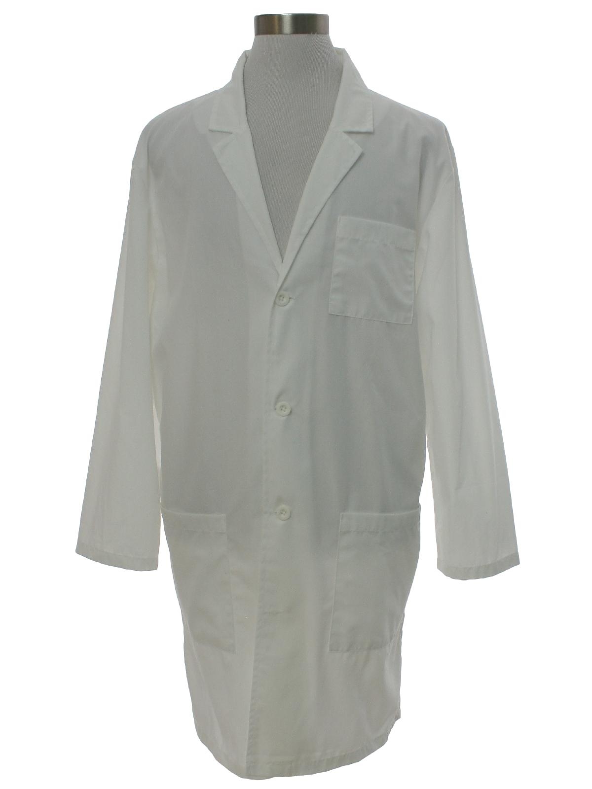 Jacket: 90s -Dickies- Mens white polyester cotton poplin shop coat lab ...