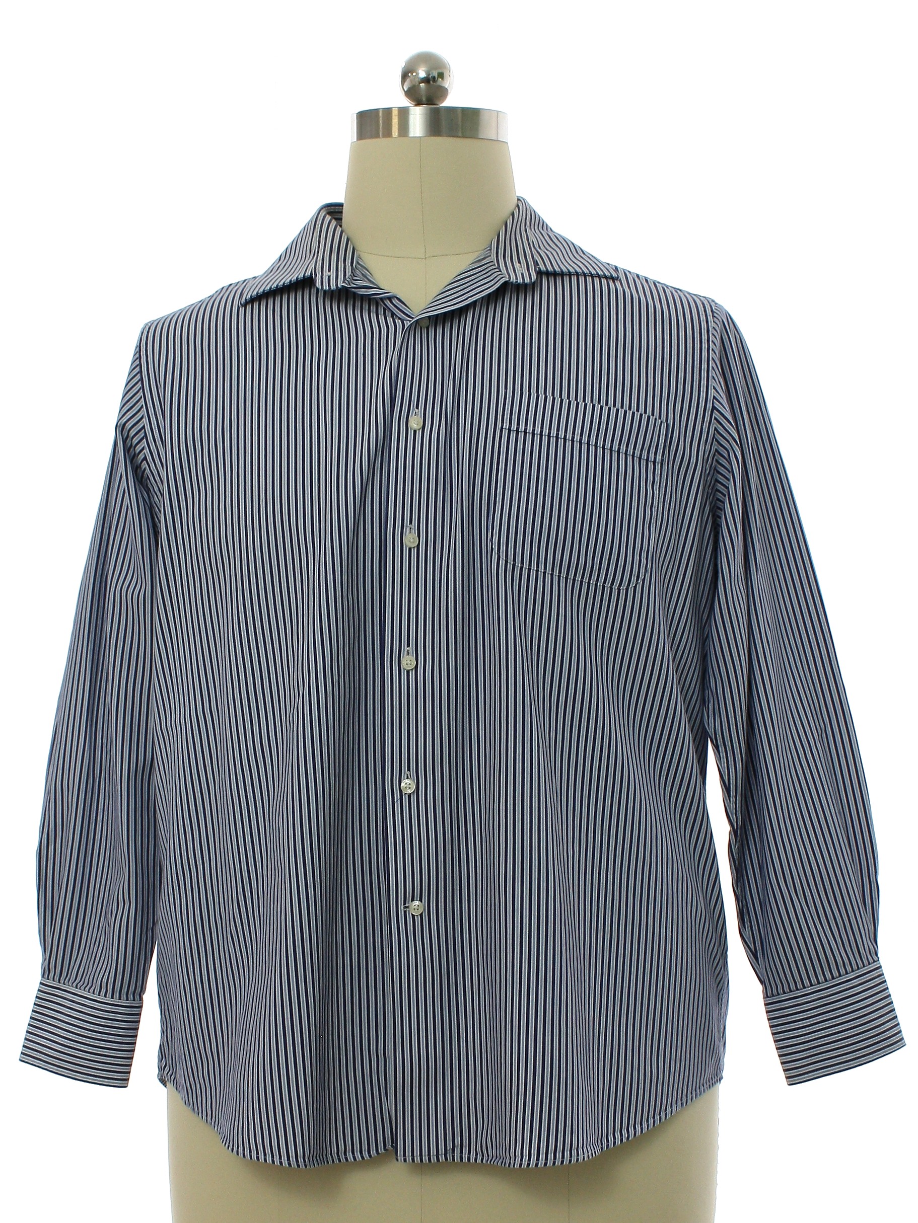 Shirt: 90s -Tommy Bahama- Mens shades of blue and white vertical ...