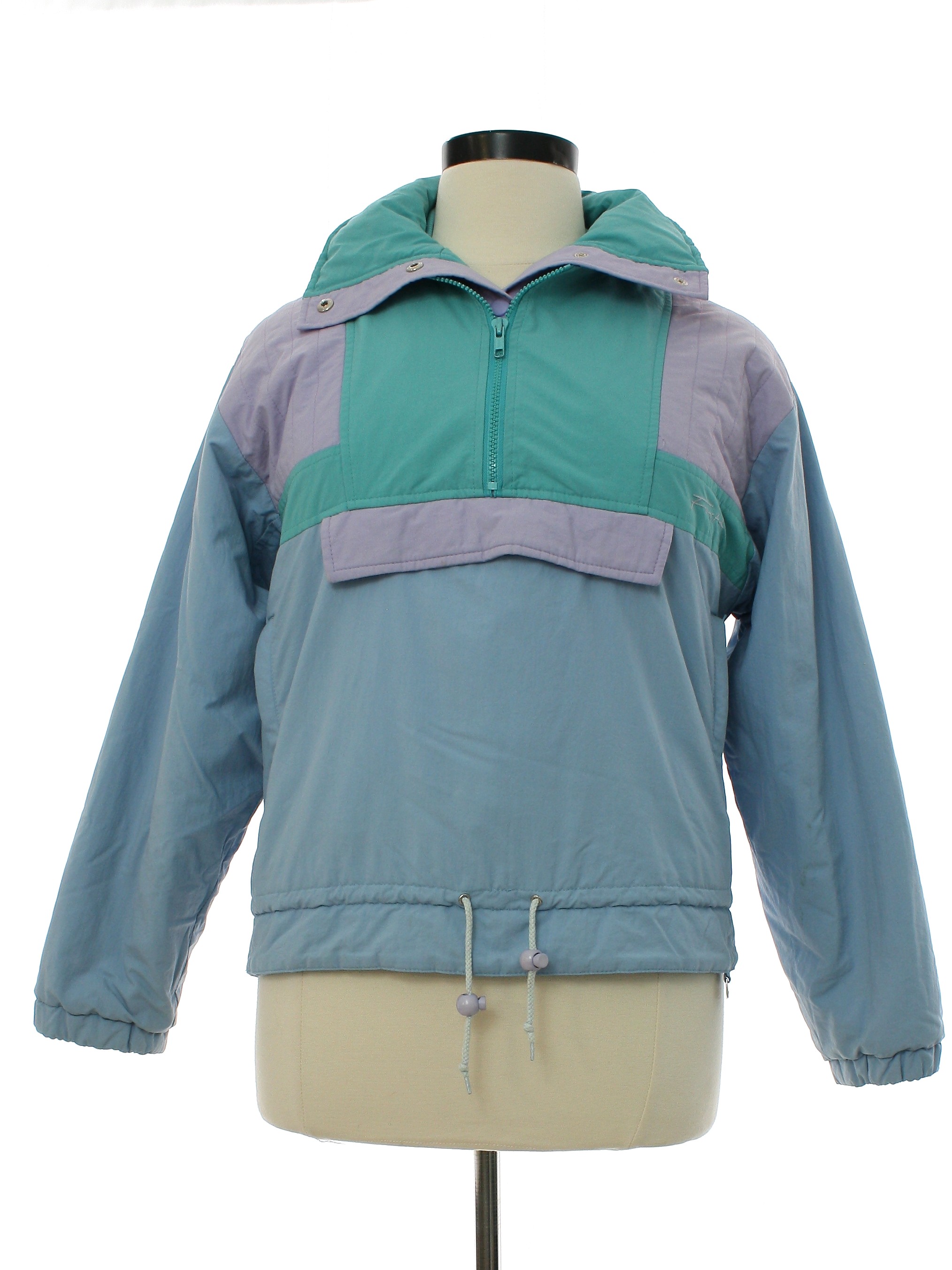 80's Vintage Jacket: 80s -Forte- Womens pastel shades of blue ...