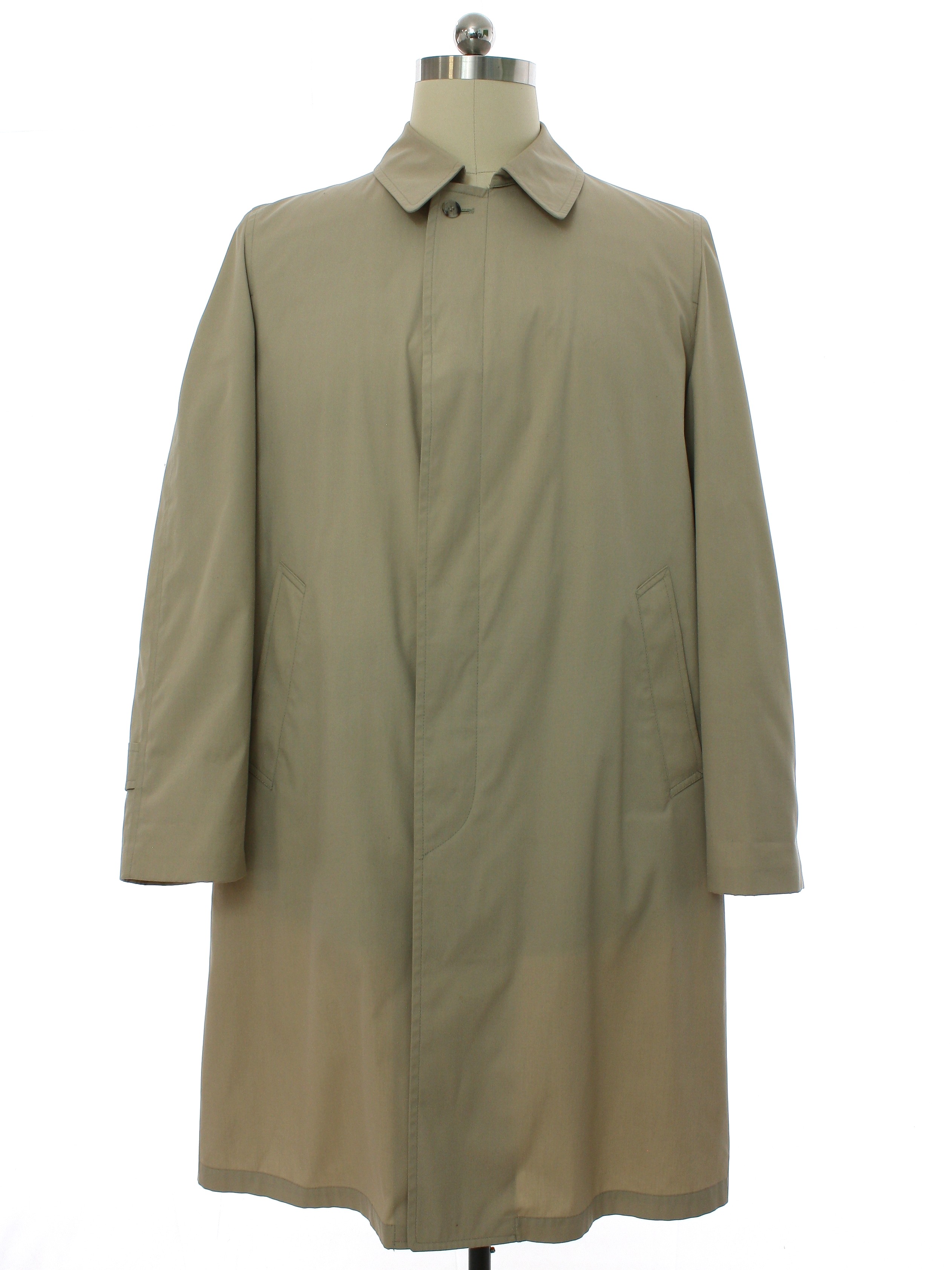 Retro 1980s Jacket: 80s -London Fog- Mens light tan polyester cotton ...