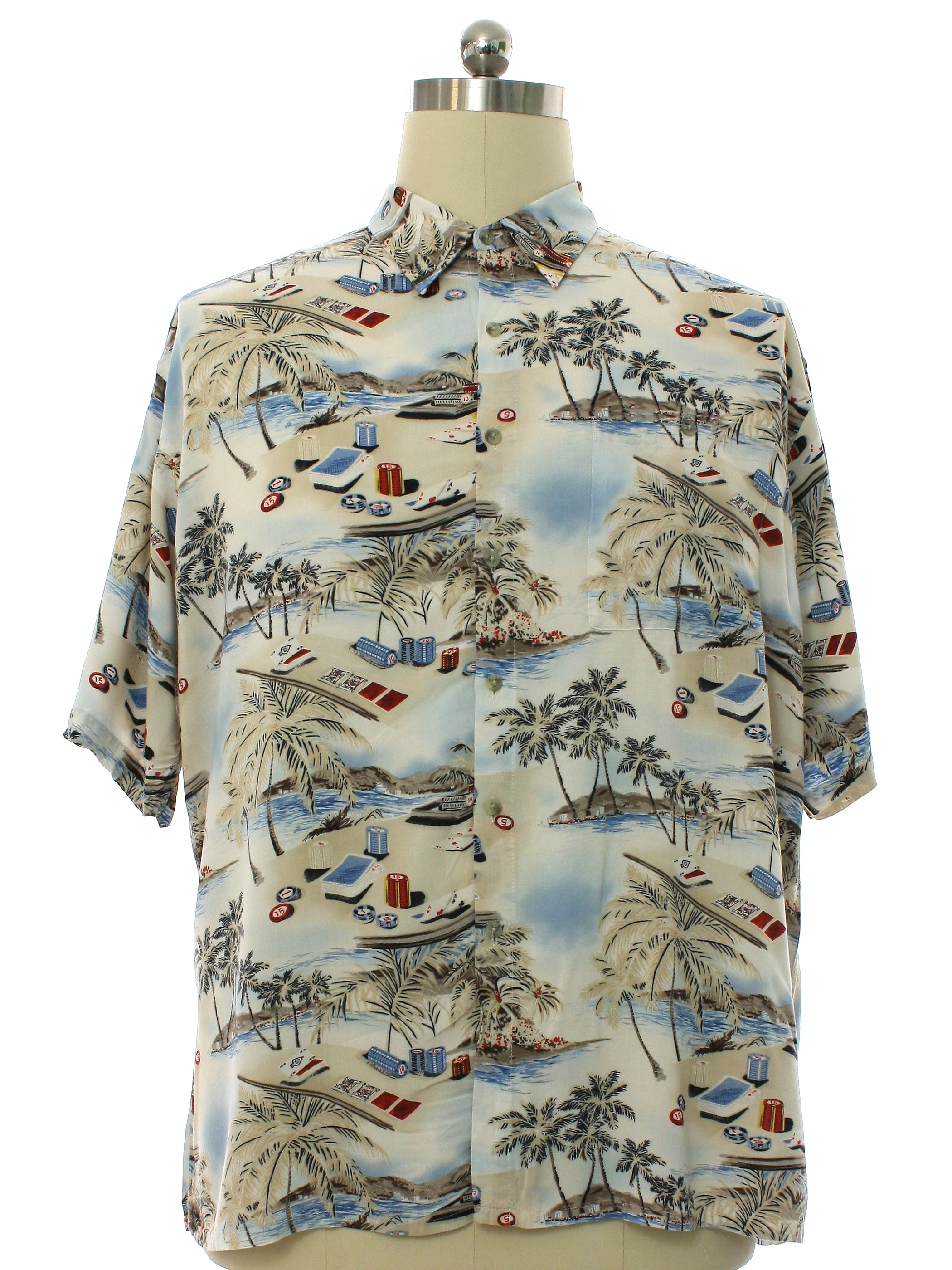 90s Hawaiian Shirt (Campia Moda): 90s -Campia Moda- Mens white ...