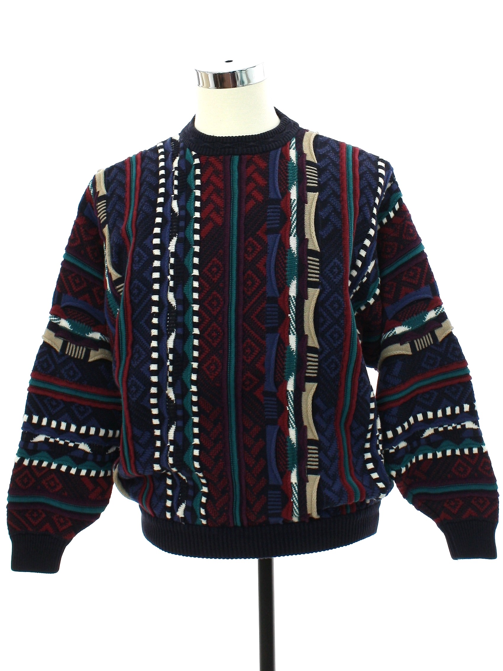 1990's Vintage Cotton Traders Sweater: 90s -Cotton Traders- Mens multi ...