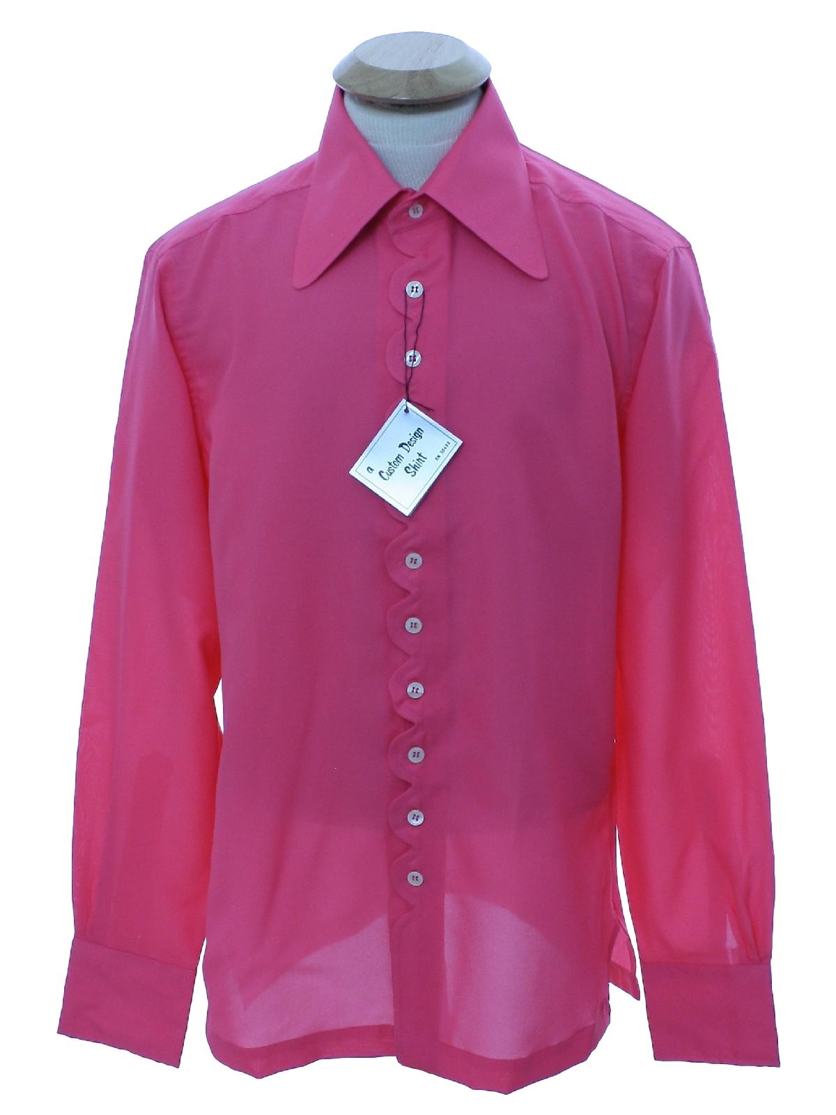 Vintage Morrie Geyer Sixties Shirt: 60s -Morrie Geyer- Mens hot pink ...