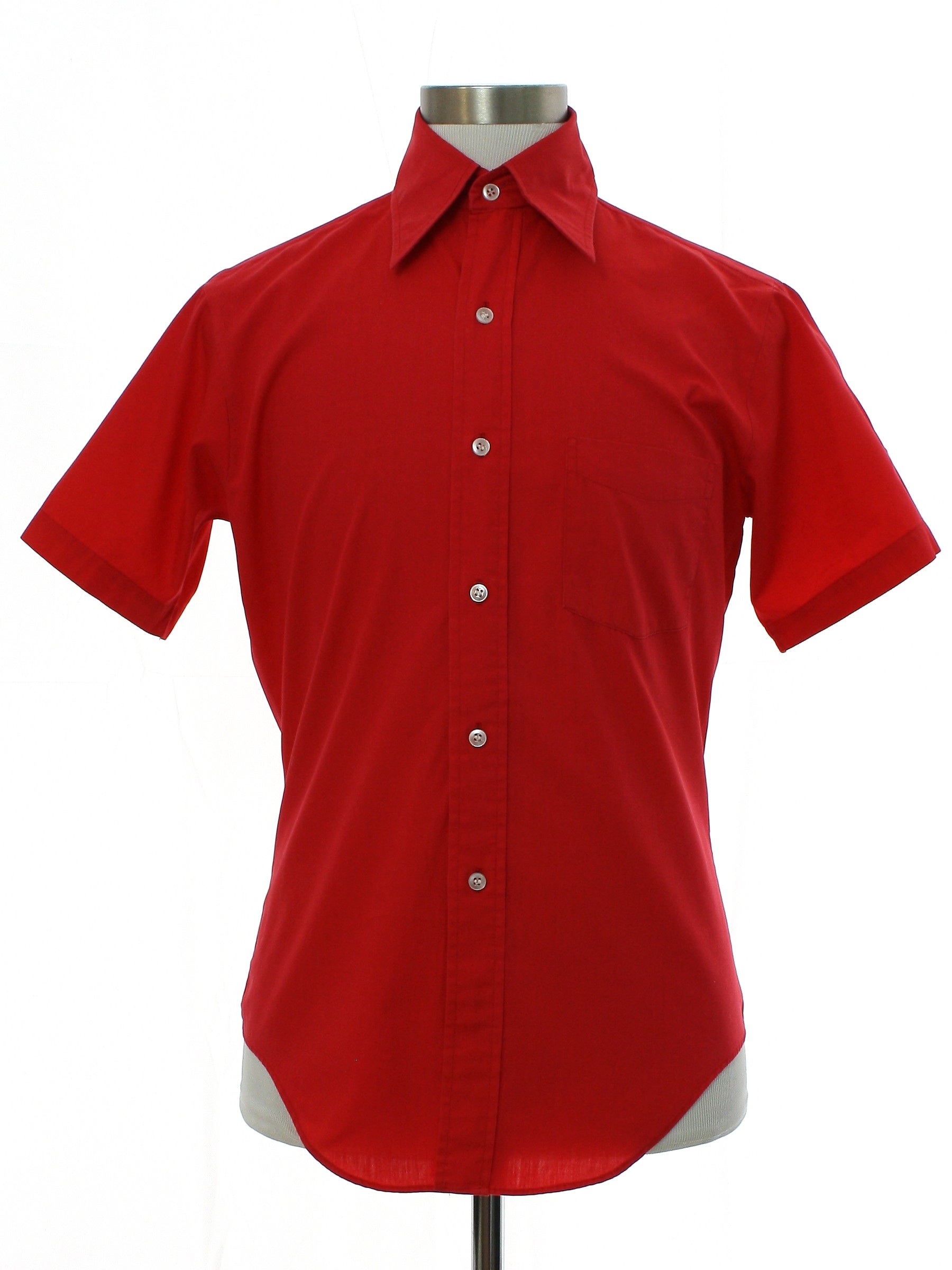 1970's Vintage Mr Bold Shirt: 70s -Mr Bold- Mens red polyester cotton ...