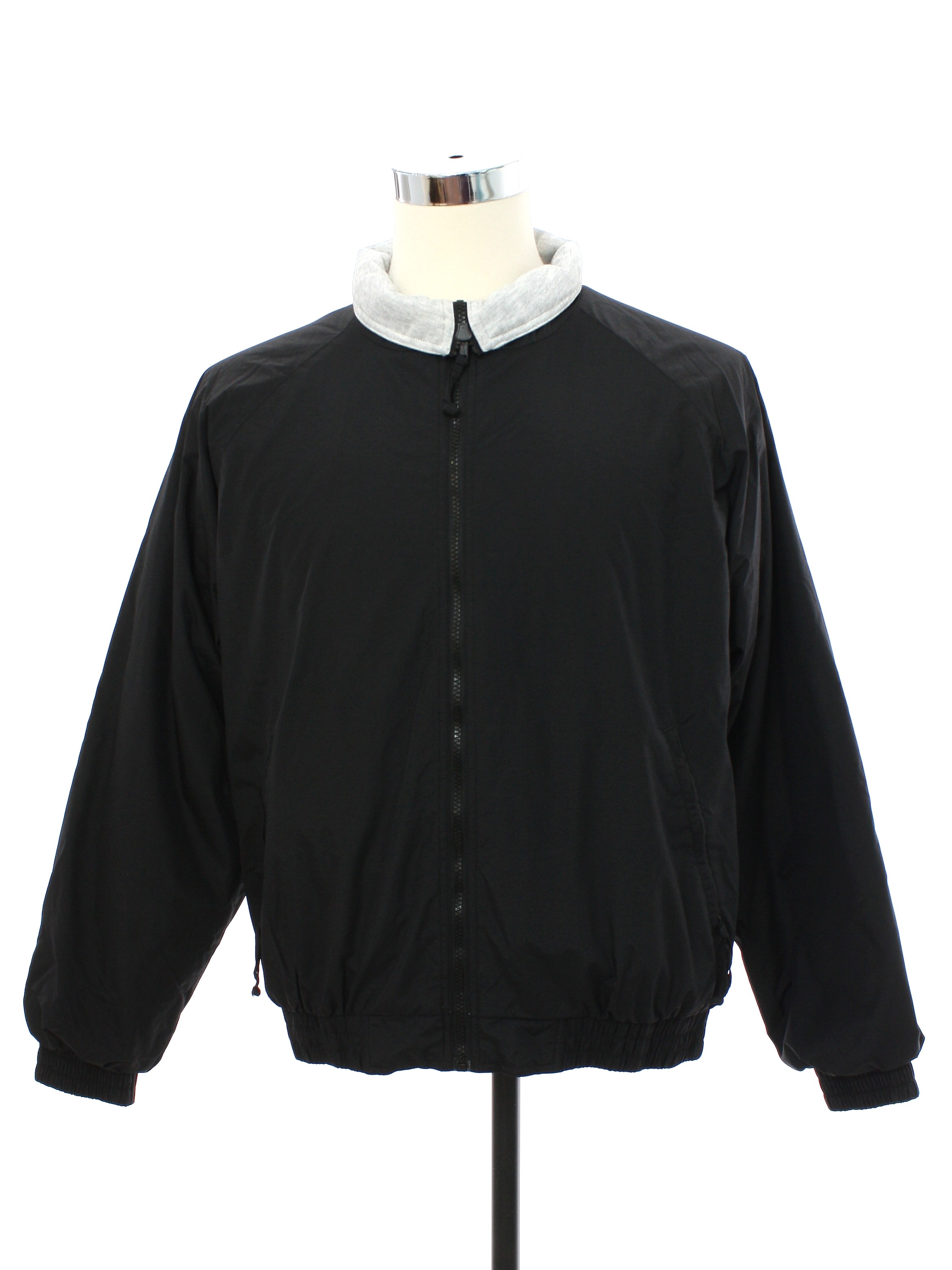 Jacket: 90s -Tri Mountain- Mens black polyester nylon blend longsleeve ...