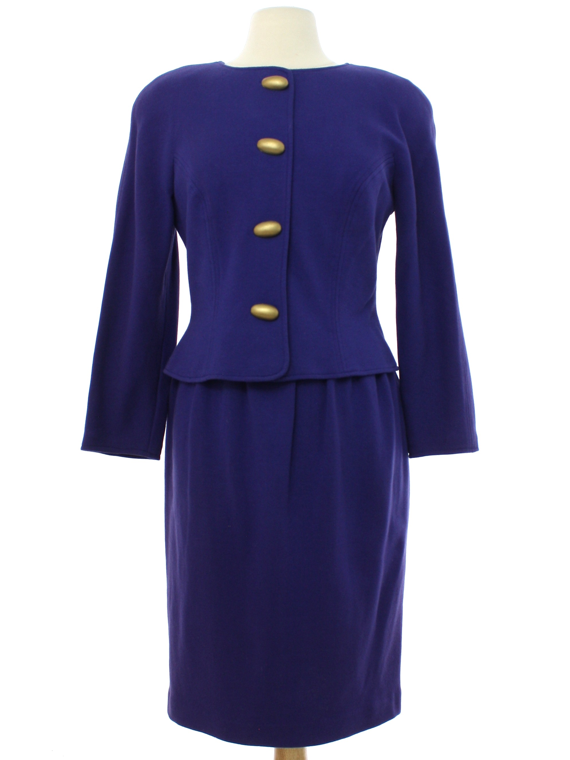1980s Maggy London Dress: 80s -Maggy London- Womens royal purple cotton ...