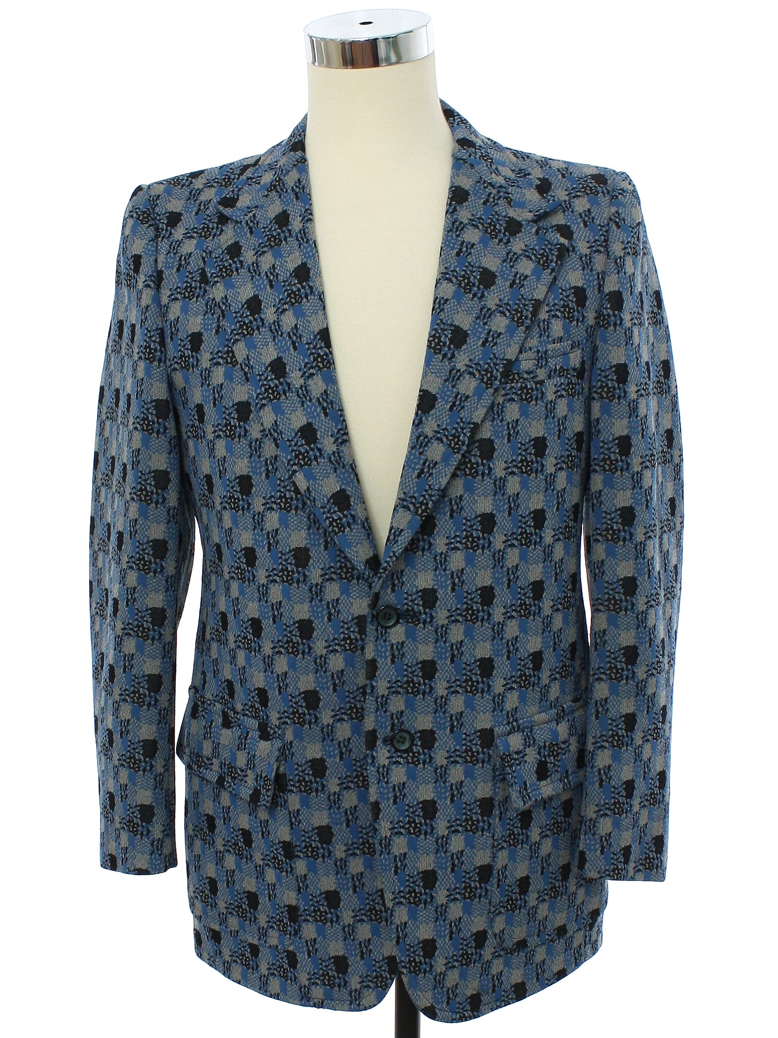 Vintage 1970's Jacket: 70s -Towncraft JcPenney- Mens shades of blue and ...