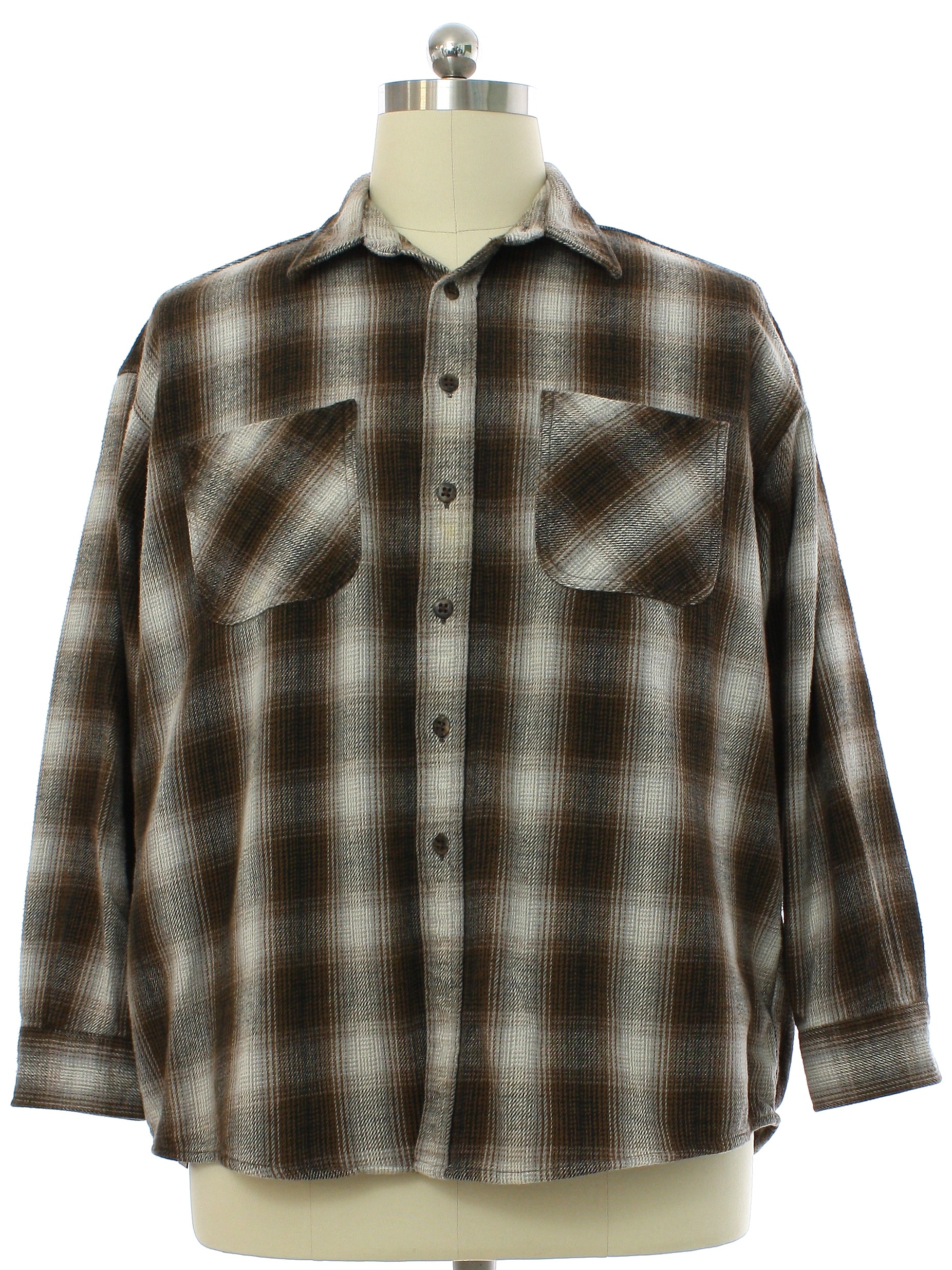 Retro 1990's Shirt (St Johns Bay) : 90s -St Johns Bay- Mens brown, gray ...