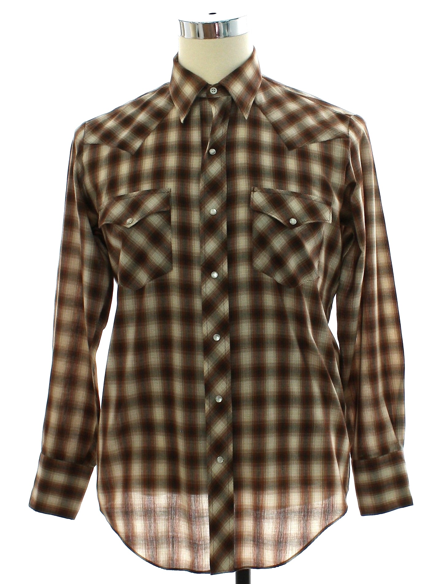 1980s Vintage Western Shirt: 80s -Chute No. 1- Mens shades of brown ...