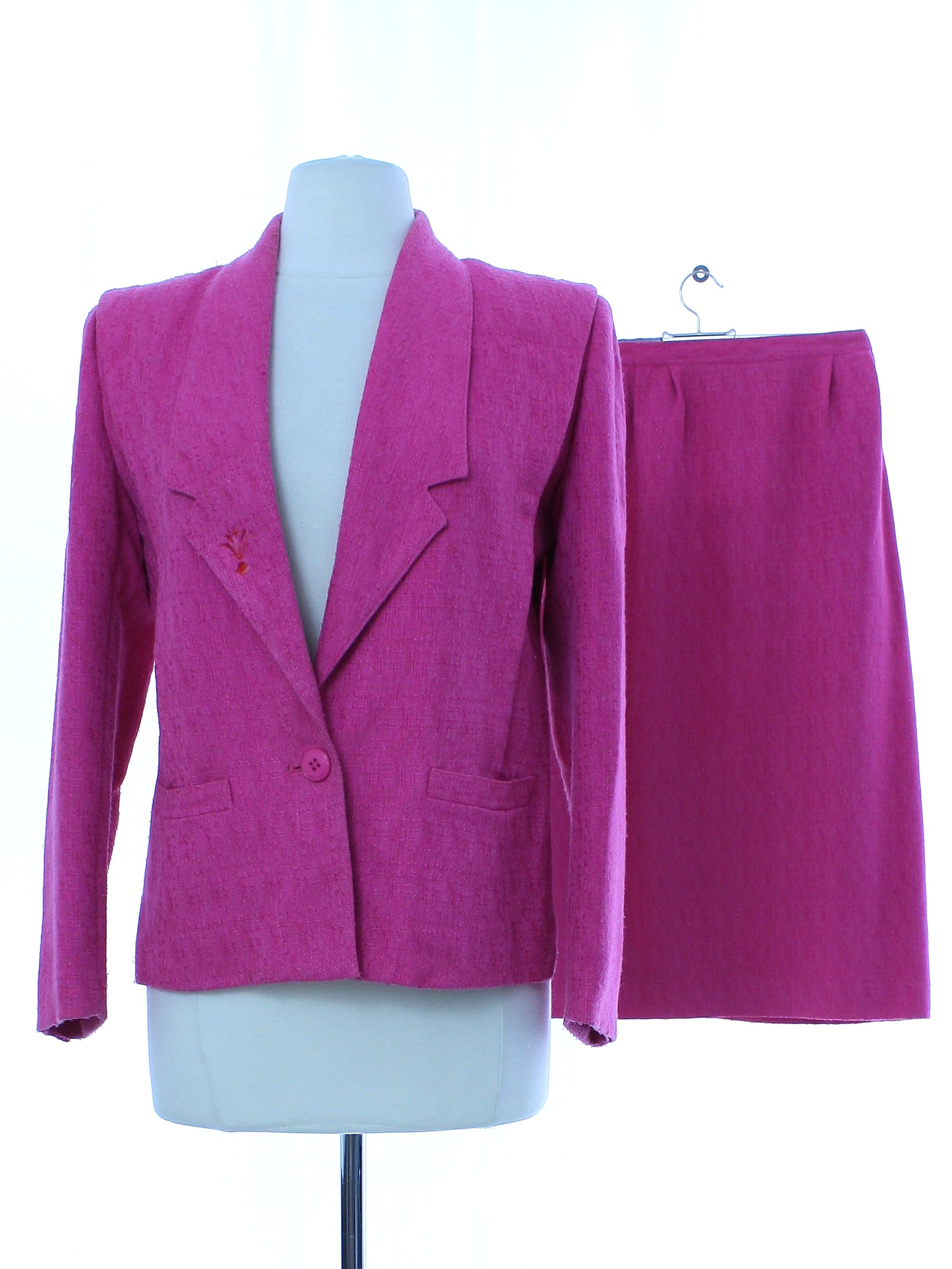 80s Suit (Suits LTD): 80s -Suits LTD- Womens fuchsia pink blended ...