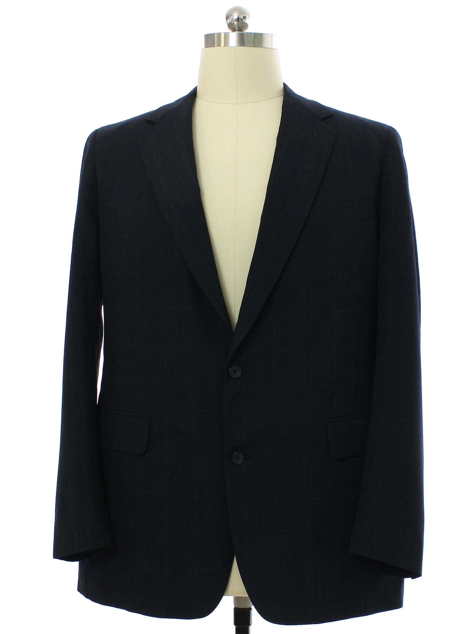 1980s Nordstrom Jacket: 80s -Nordstrom- Mens black blended wool jacket ...