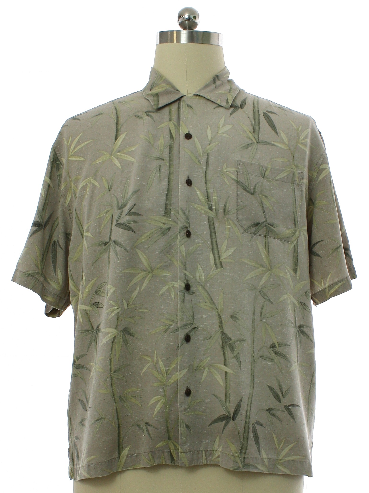 Shirt: 90s -Jamaica Jaxx- Mens dove gray background silk short sleeve ...