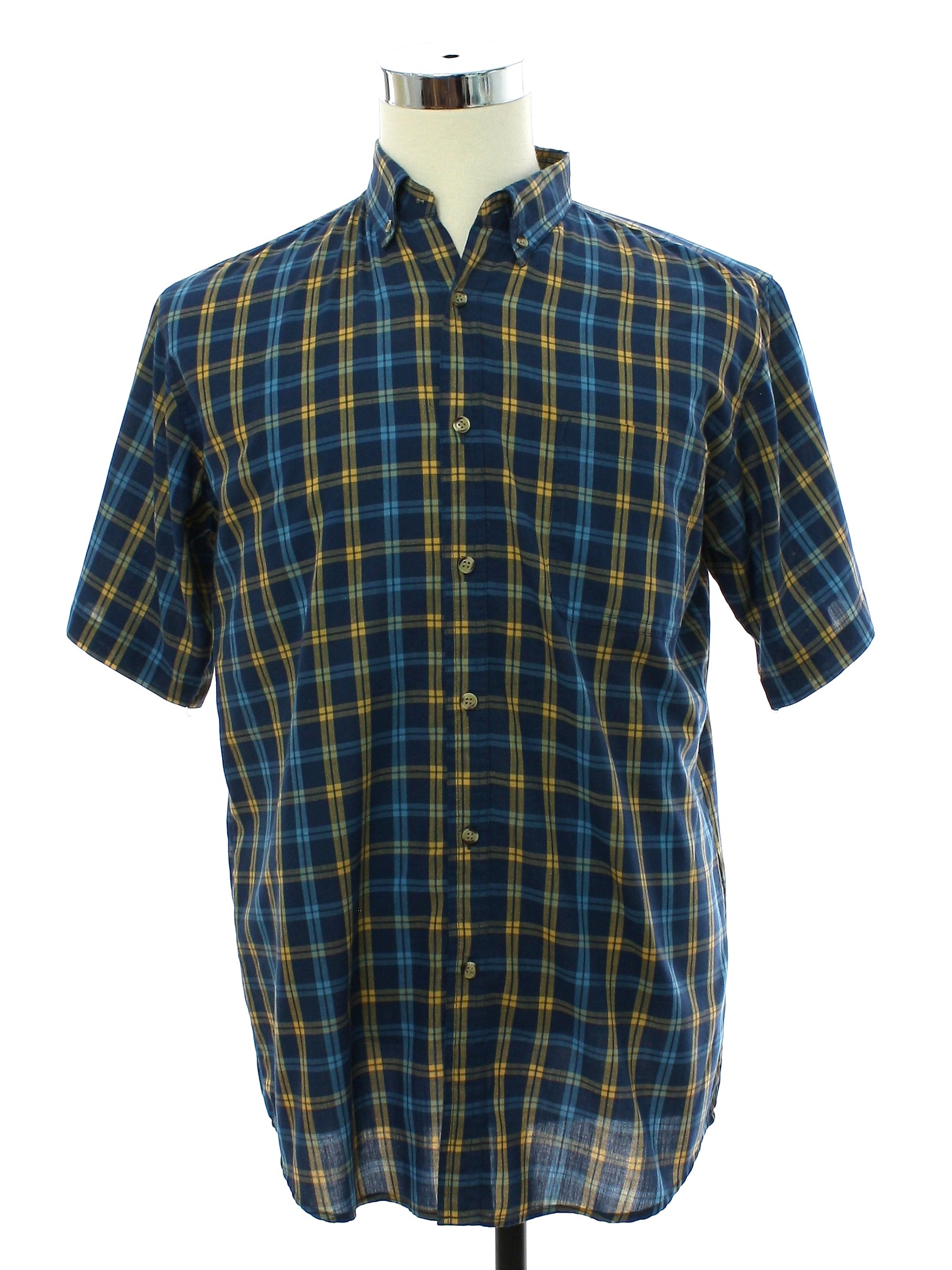 Vintage Puritan 1980s Shirt: 80s -Puritan- Mens navy blue background ...