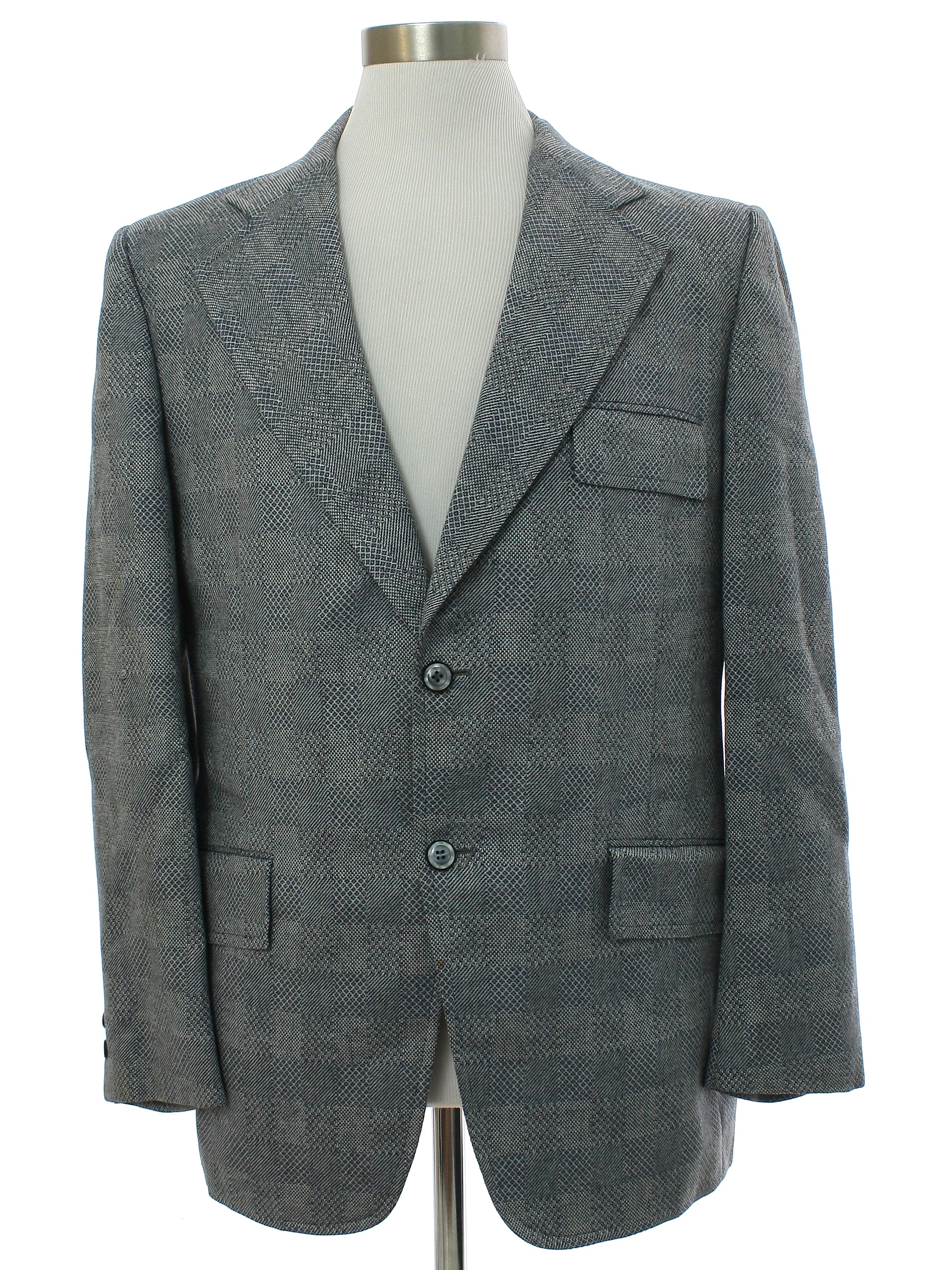 Vintage 1970's Jacket: 70s -Royal York- Mens gray background polyester ...