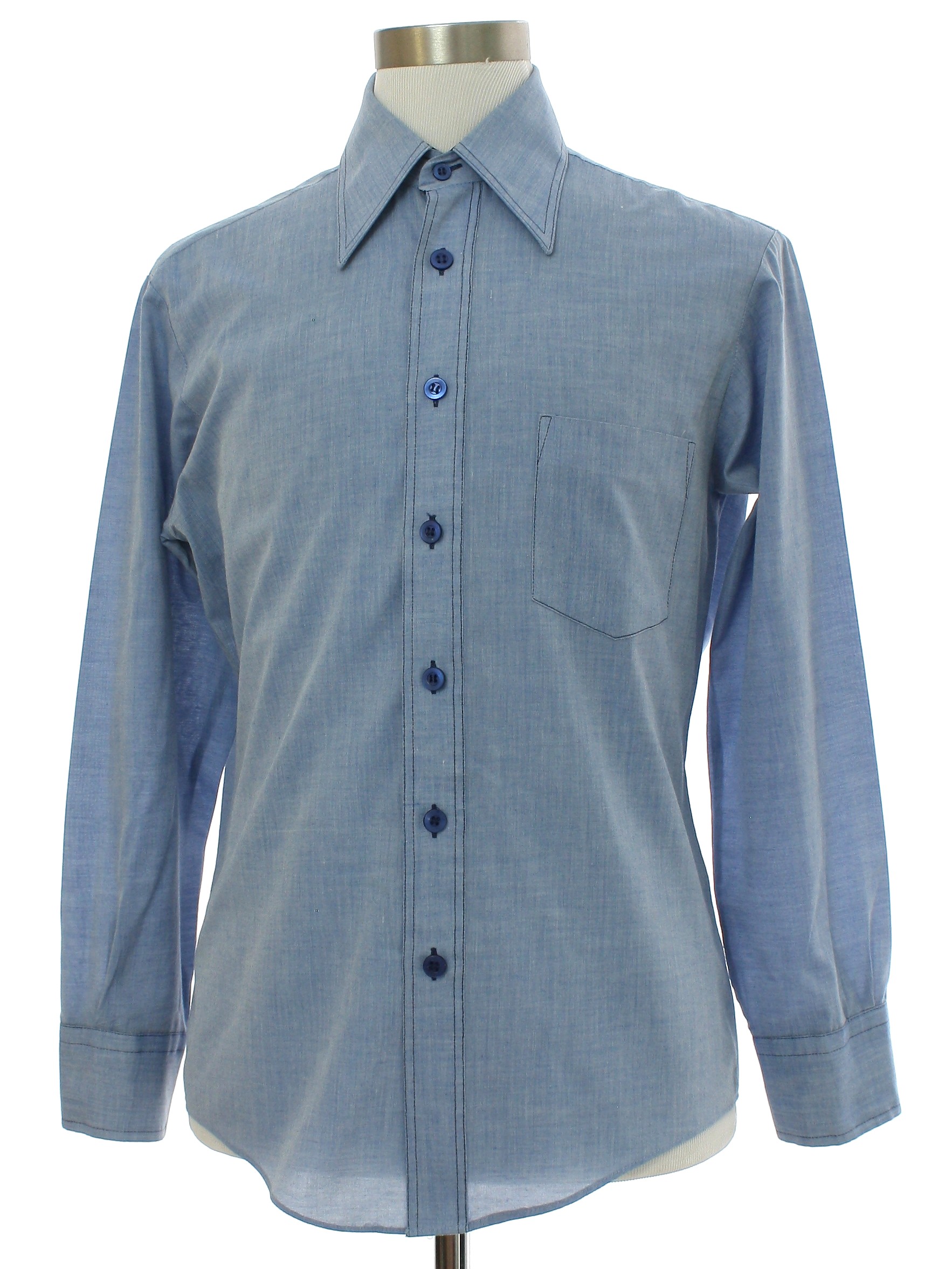 1960's Vintage J C Penney Shirt: 60s -J C Penney- Mens pale blue ...