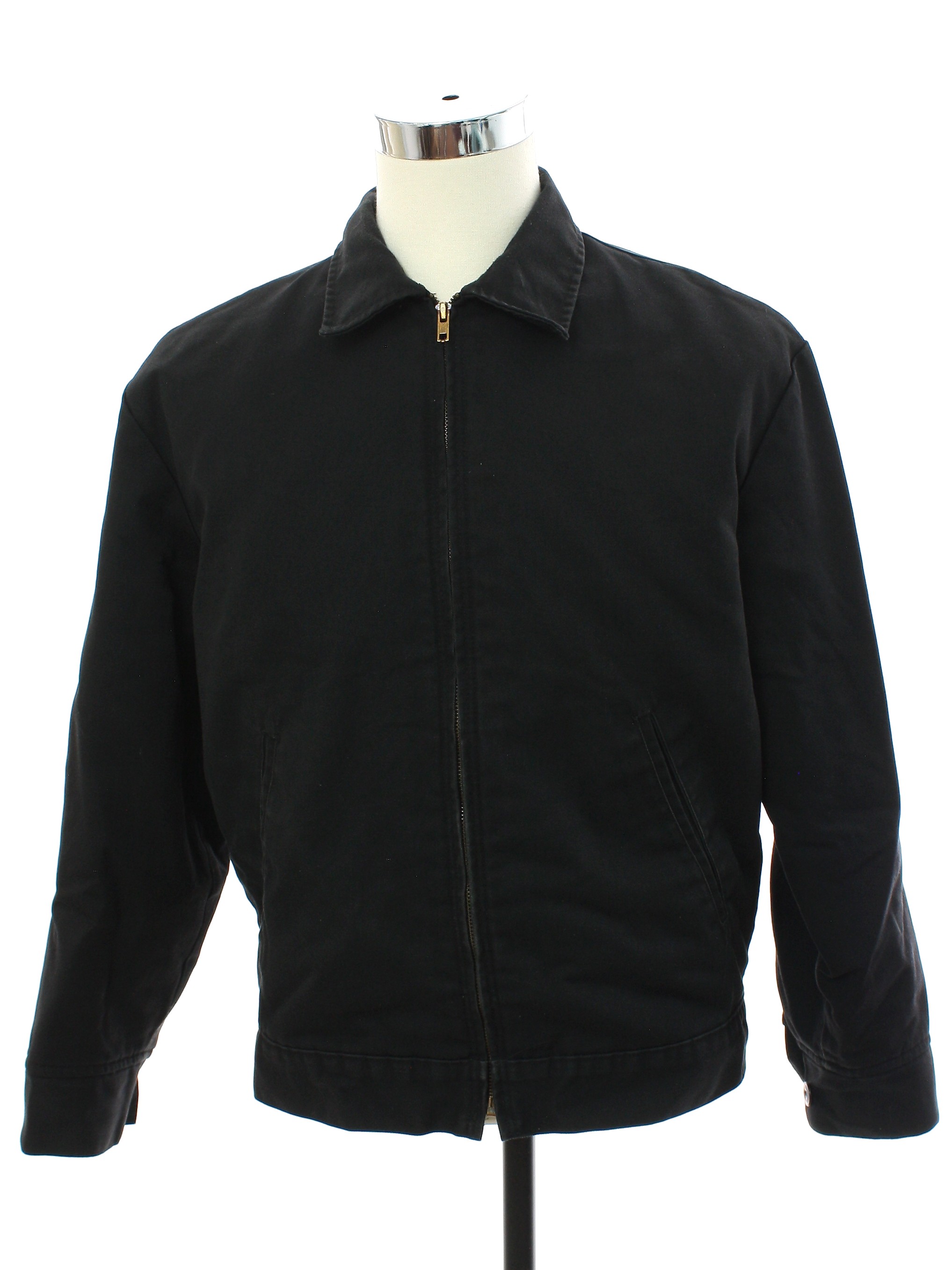 Dickies 80's Vintage Jacket: 80s -Dickies- Mens black polyester cotton ...