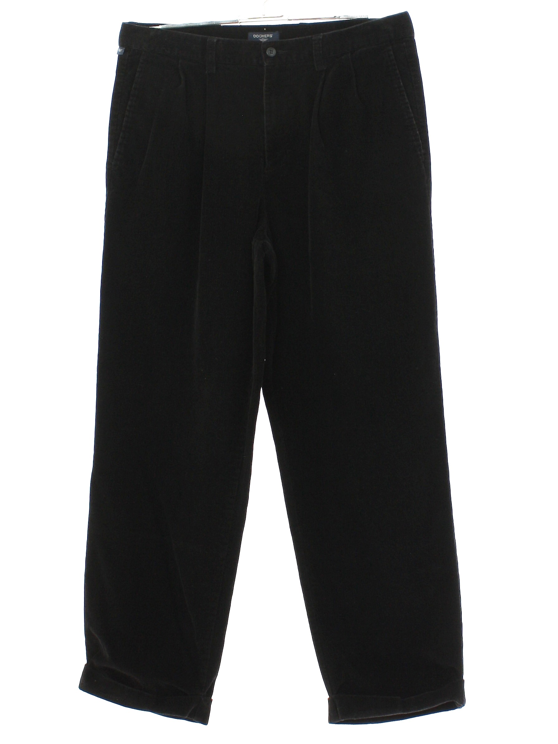 Retro 90's Pants: Late 90s -Dockers- Mens slightly faded black solid ...