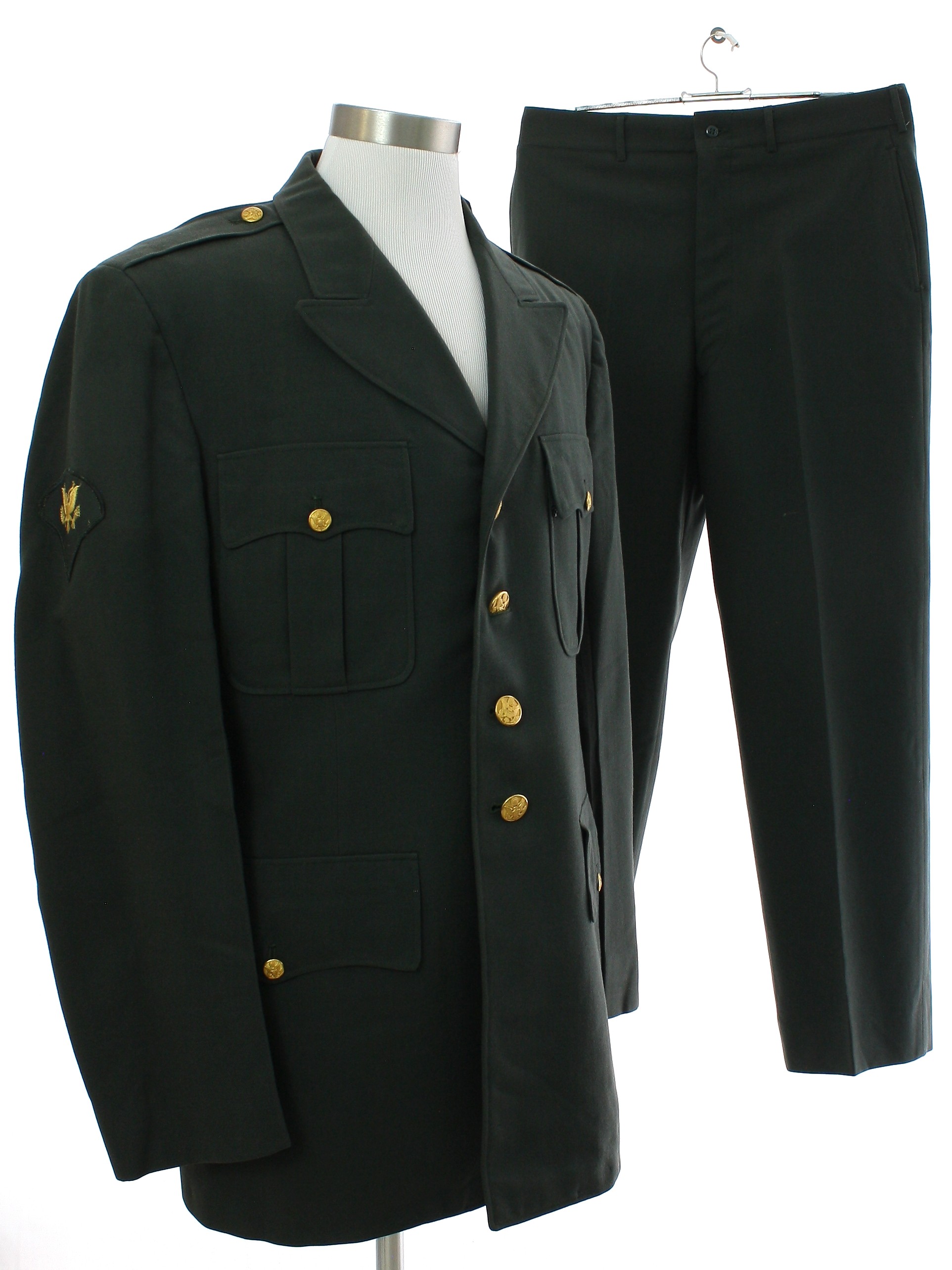 1960 s Size Label 40 Long Mens Military Suit