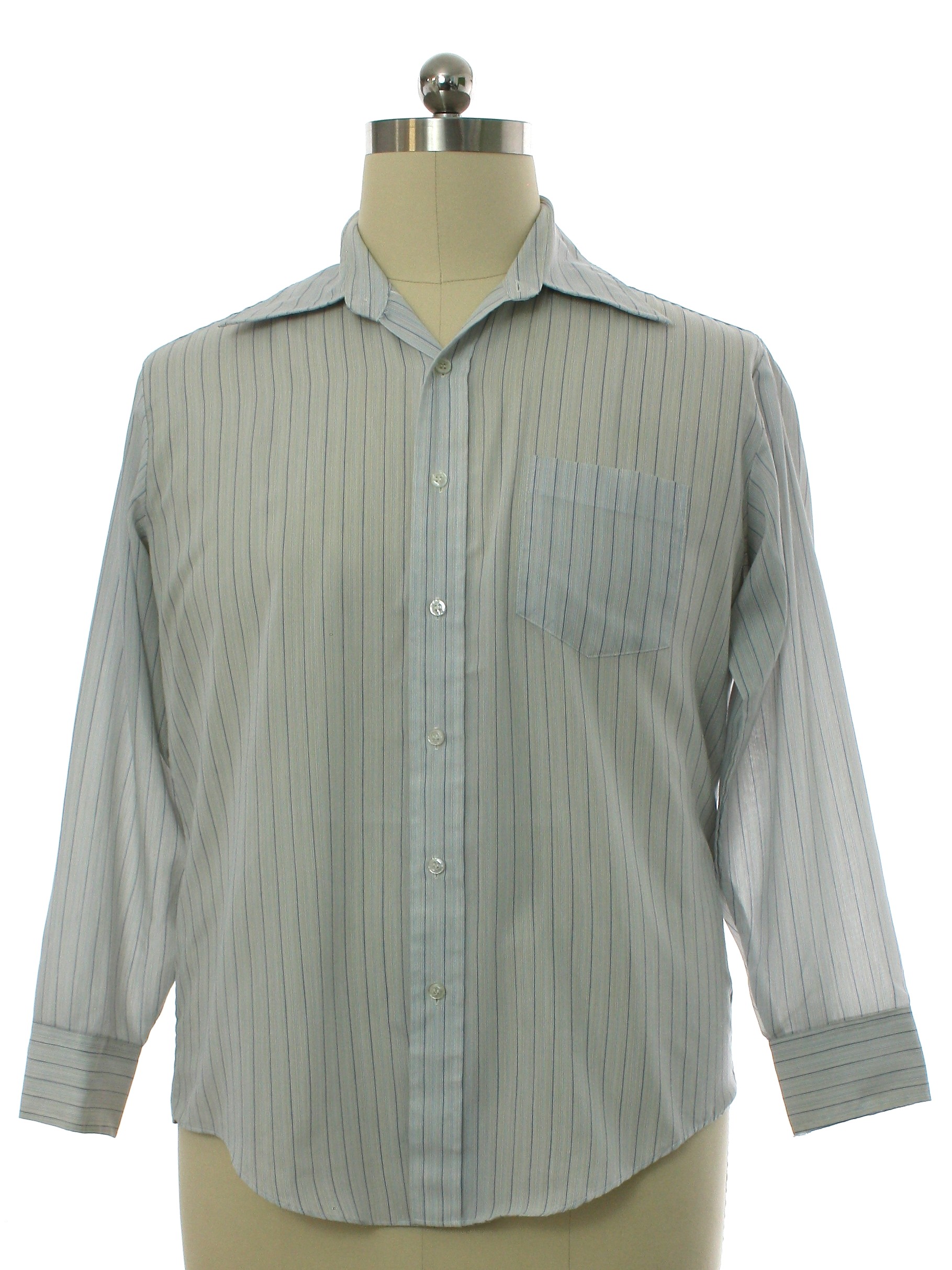 1970's Vintage Kmart Shirt: 70s -Kmart- Mens pale blue background ...